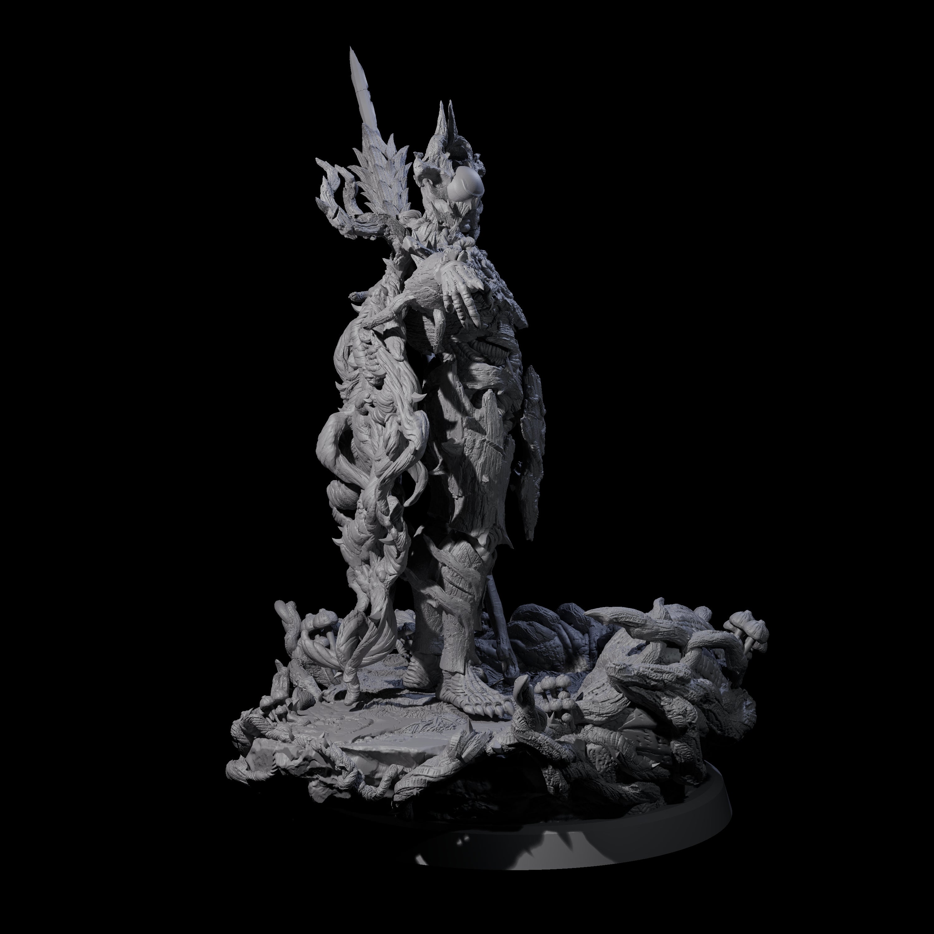 Barky Briar Knight B Miniature for Dungeons and Dragons, Pathfinder or other TTRPGs