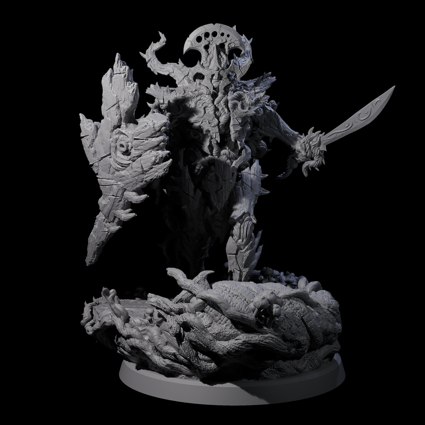 Barky Briar Knight C Miniature for Dungeons and Dragons, Pathfinder or other TTRPGs