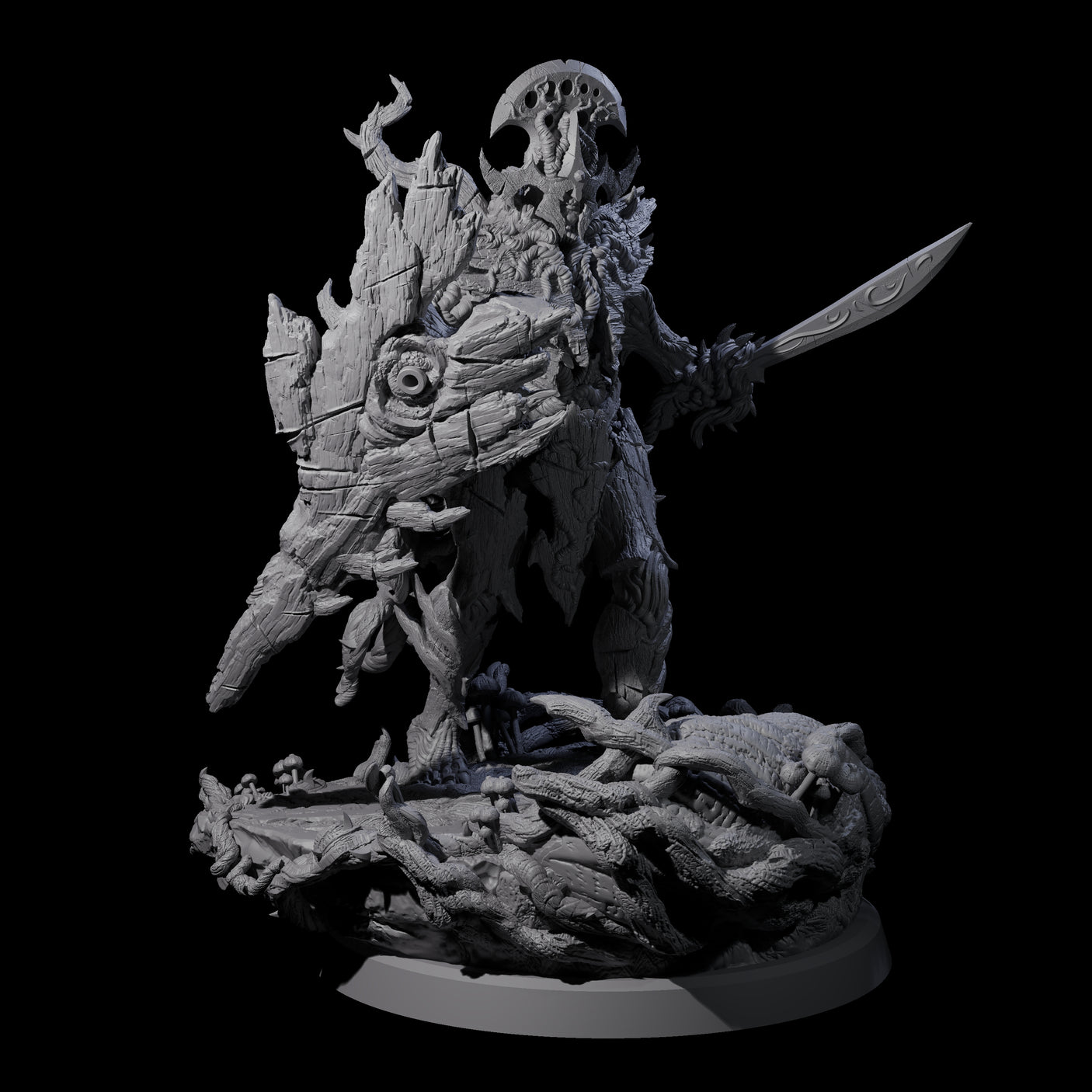 Barky Briar Knight C Miniature for Dungeons and Dragons, Pathfinder or other TTRPGs
