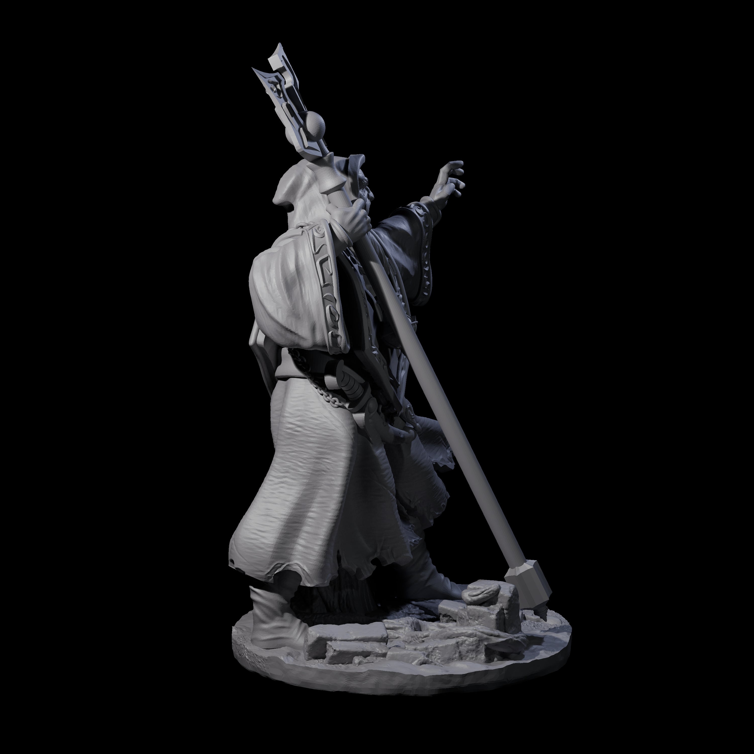 Battered Wizard Miniature for Dungeons and Dragons, Pathfinder or other TTRPGs