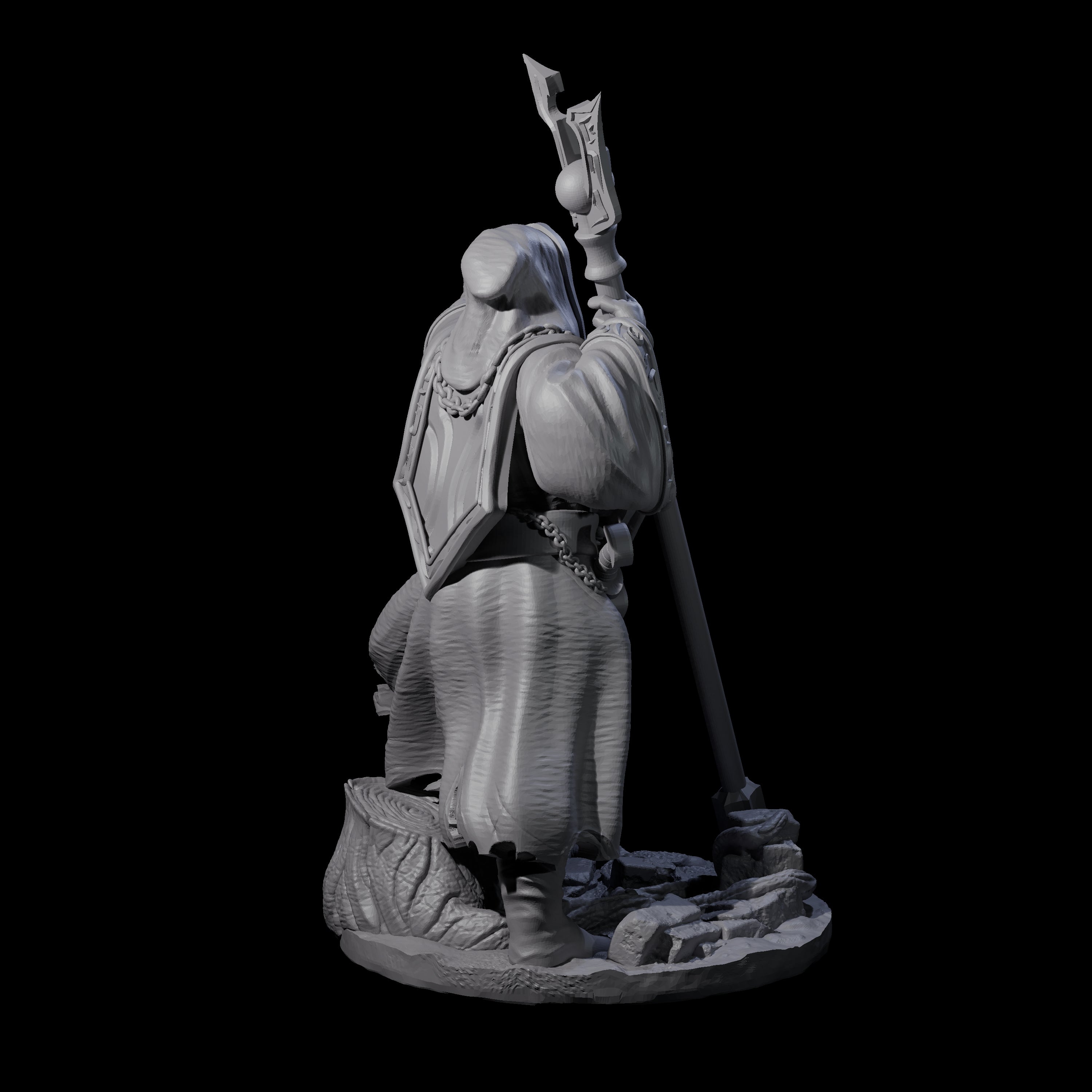 Battered Wizard Miniature for Dungeons and Dragons, Pathfinder or other TTRPGs
