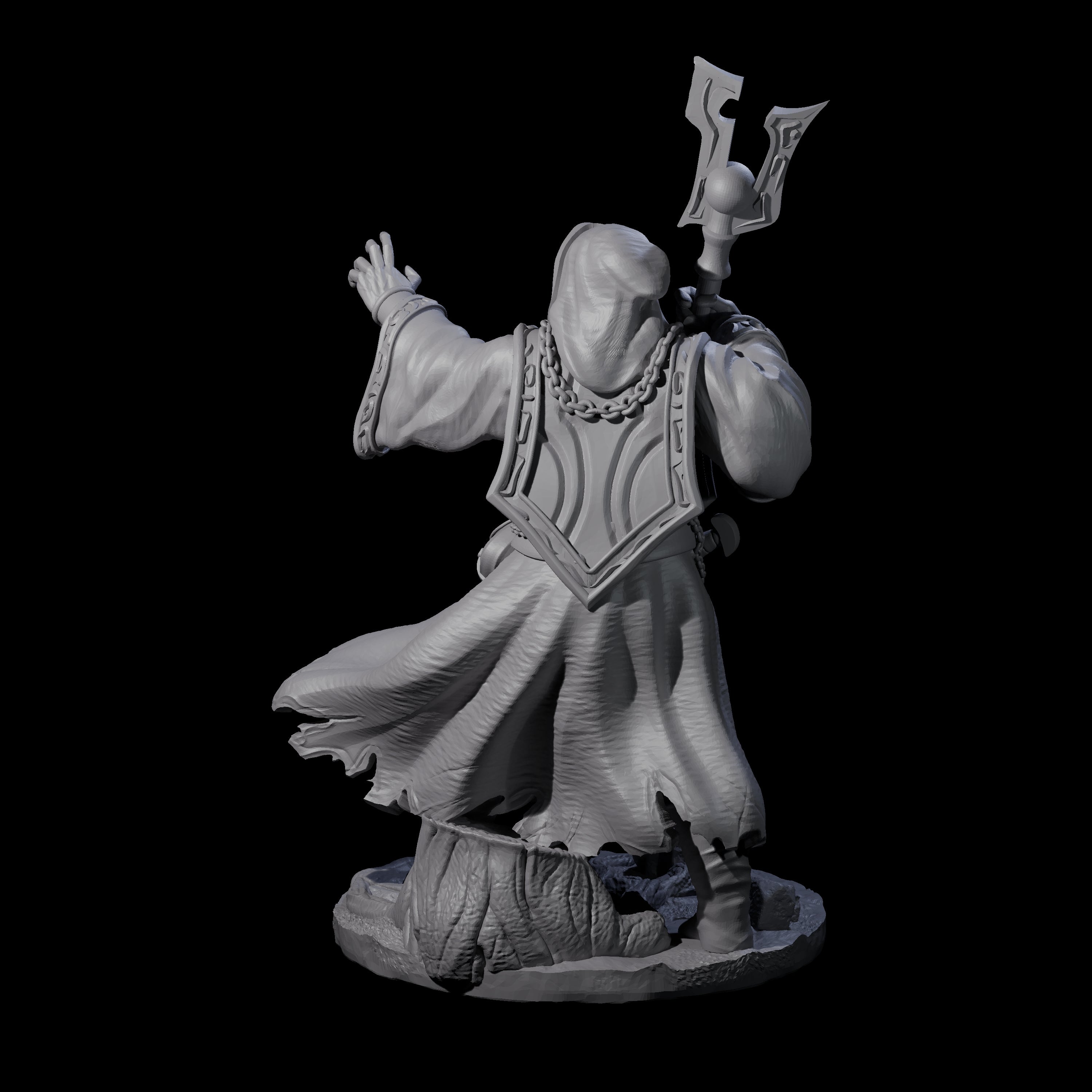 Battered Wizard Miniature for Dungeons and Dragons, Pathfinder or other TTRPGs