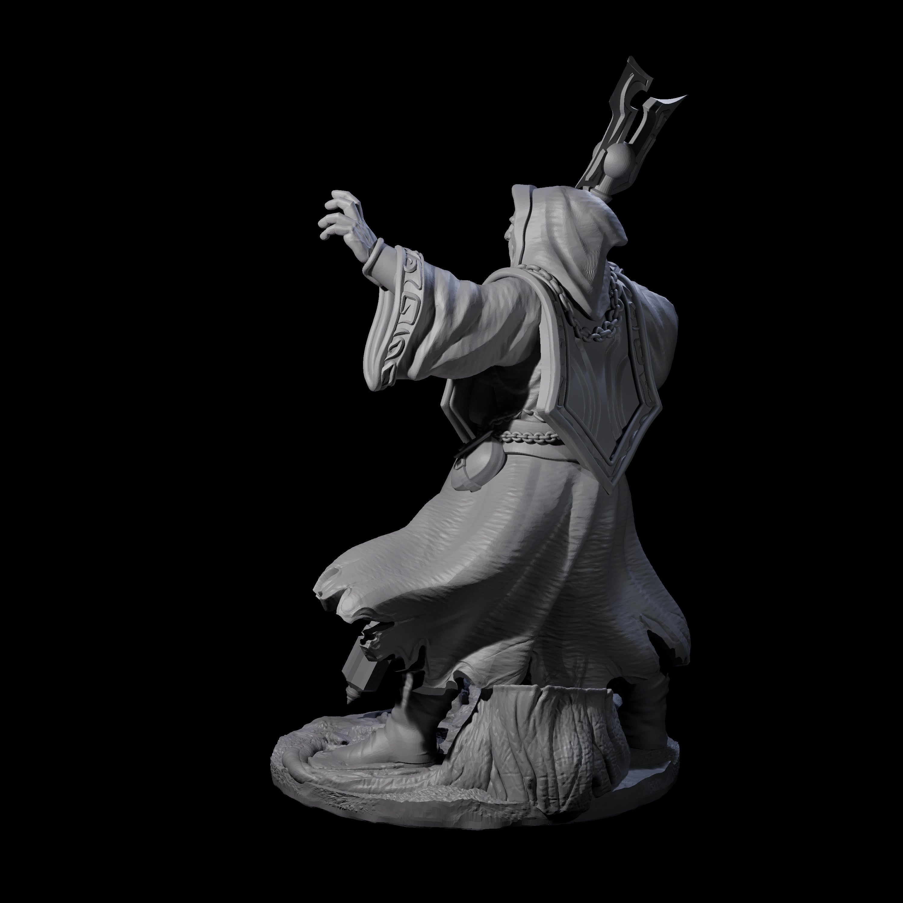 Battered Wizard Miniature for Dungeons and Dragons, Pathfinder or other TTRPGs