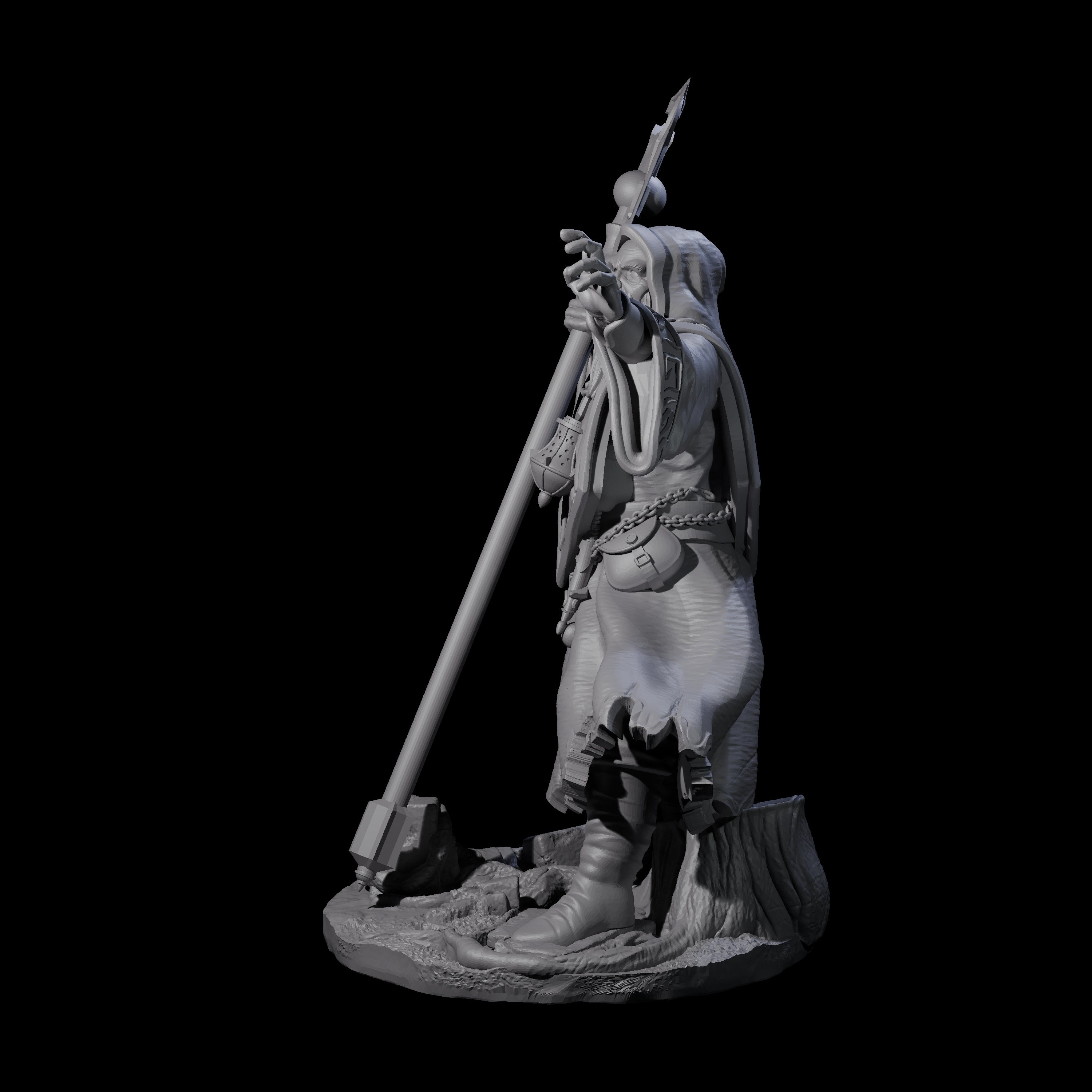 Battered Wizard Miniature for Dungeons and Dragons, Pathfinder or other TTRPGs