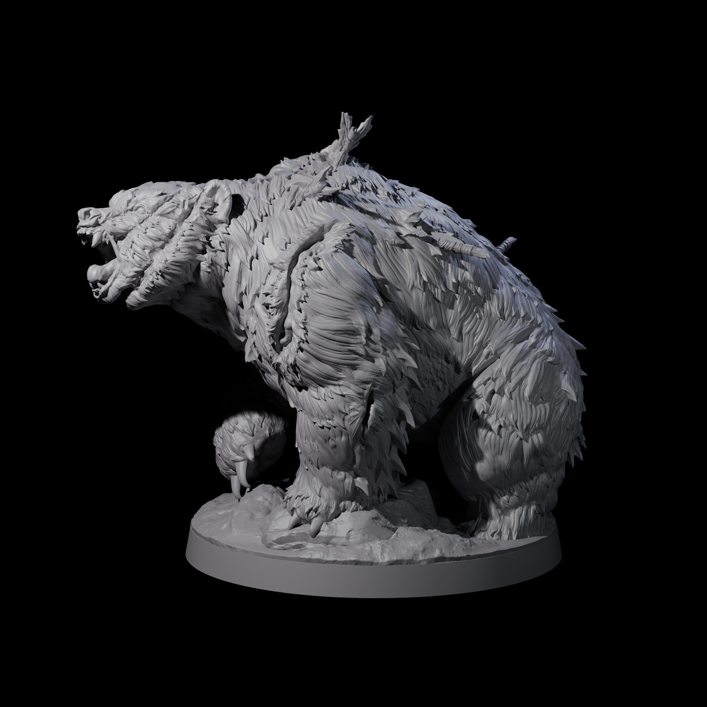 Battle Hardened Dire Bear A Miniature for Dungeons and Dragons, Pathfinder or other TTRPGs