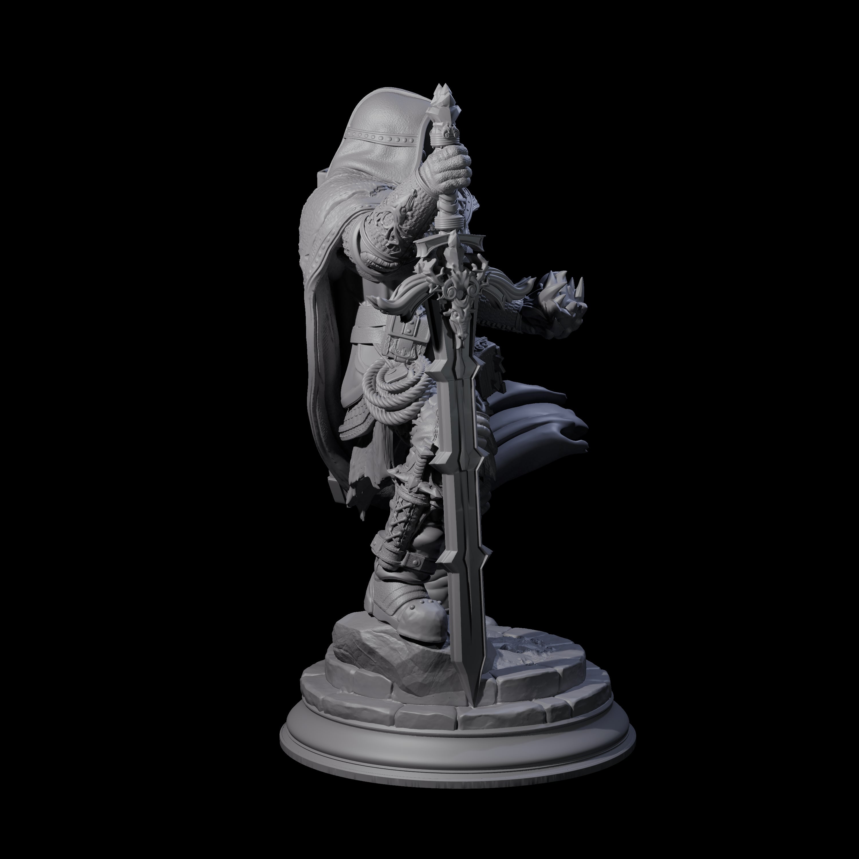 Battle Weary Warrior Miniature for Dungeons and Dragons, Pathfinder or other TTRPGs