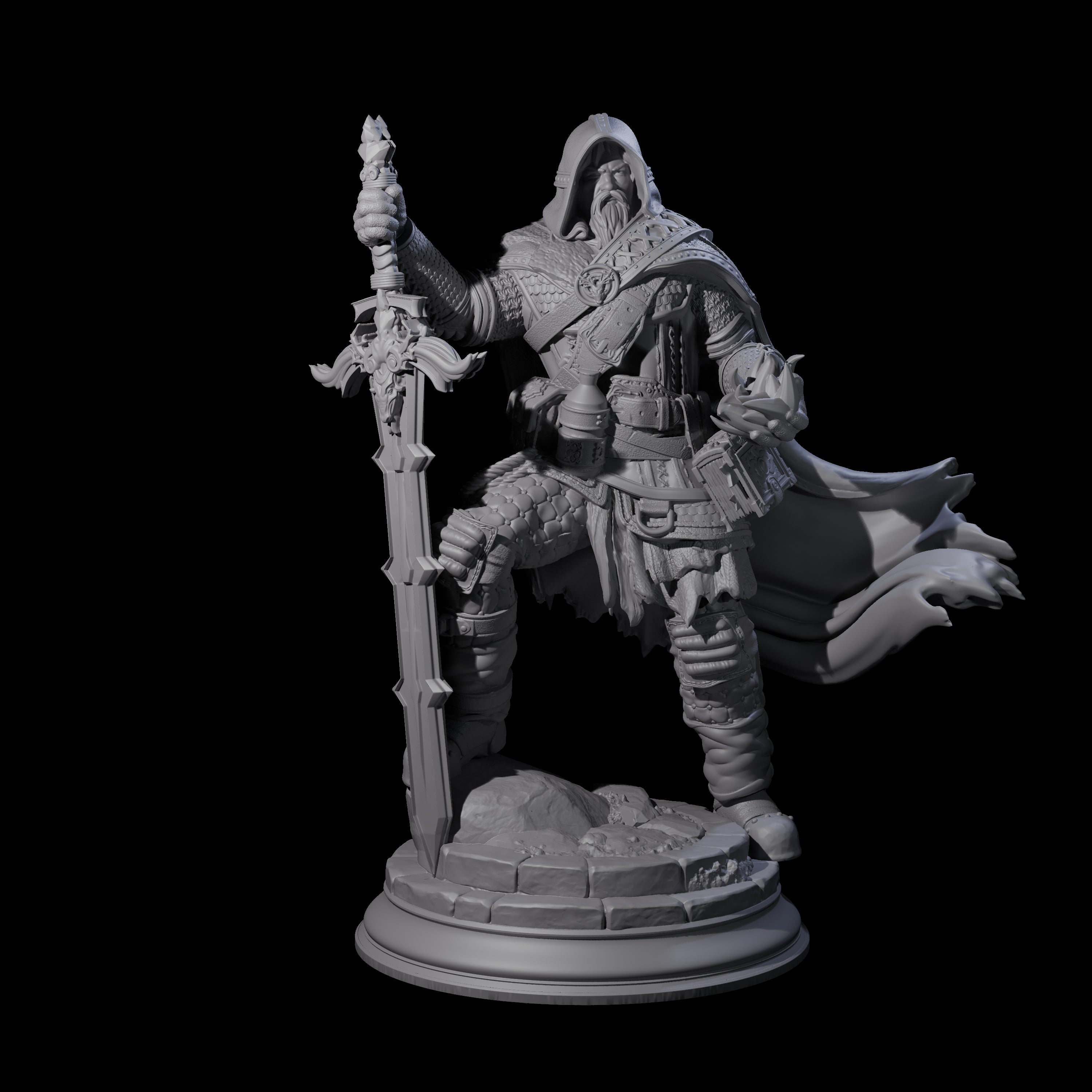 Battle Weary Warrior Miniature for Dungeons and Dragons, Pathfinder or other TTRPGs