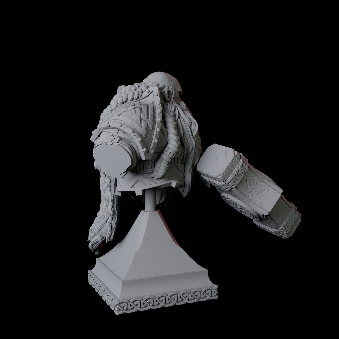 Battlehammer Dwarf Bust Miniature for Dungeons and Dragons, Pathfinder or other TTRPGs