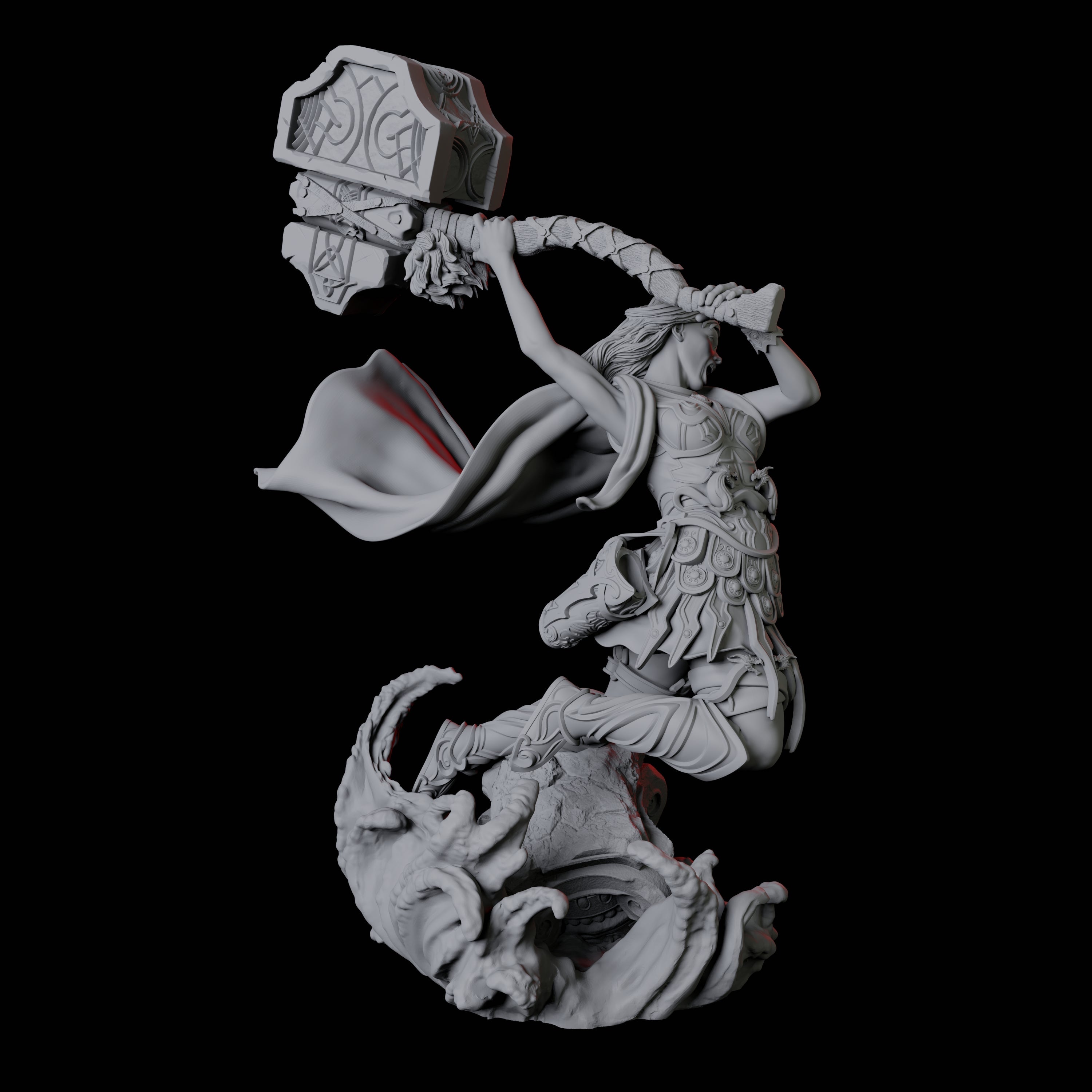 Battlemaiden Giantess B Miniature for Dungeons and Dragons, Pathfinder or other TTRPGs