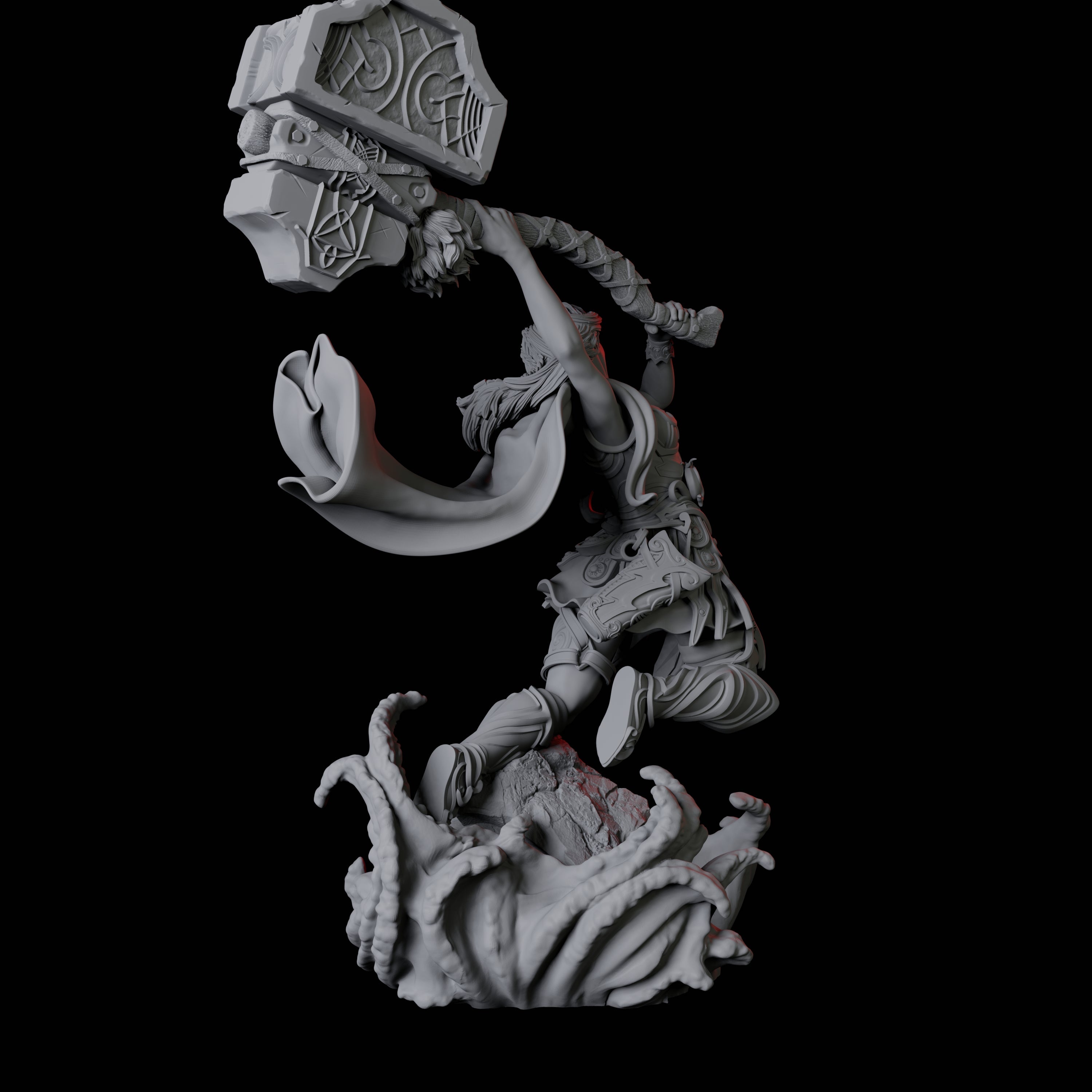 Battlemaiden Giantess B Miniature for Dungeons and Dragons, Pathfinder or other TTRPGs