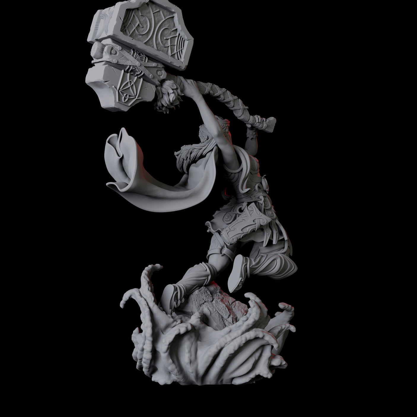 Battlemaiden Giantess B Miniature for Dungeons and Dragons, Pathfinder or other TTRPGs