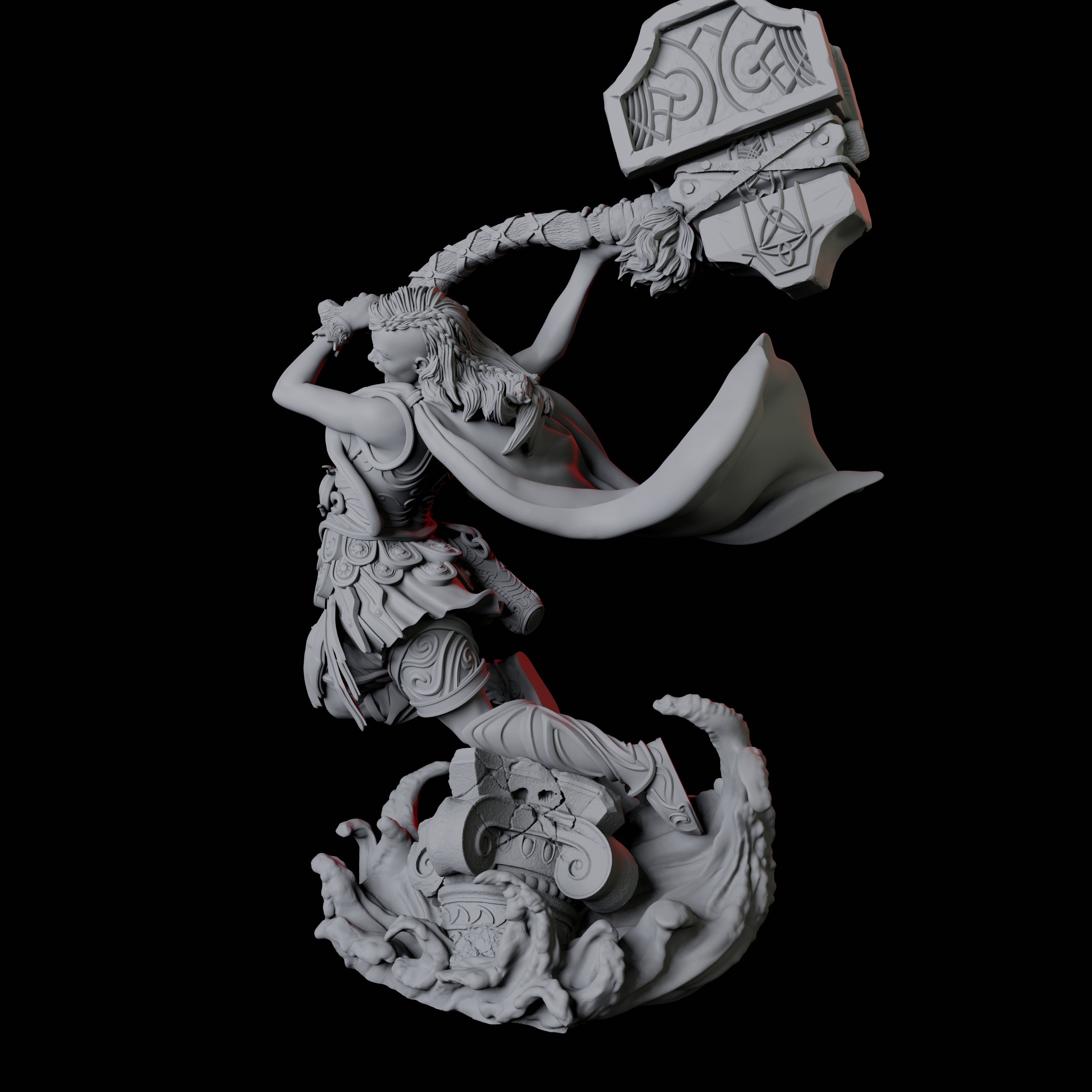 Battlemaiden Giantess B Miniature for Dungeons and Dragons, Pathfinder or other TTRPGs