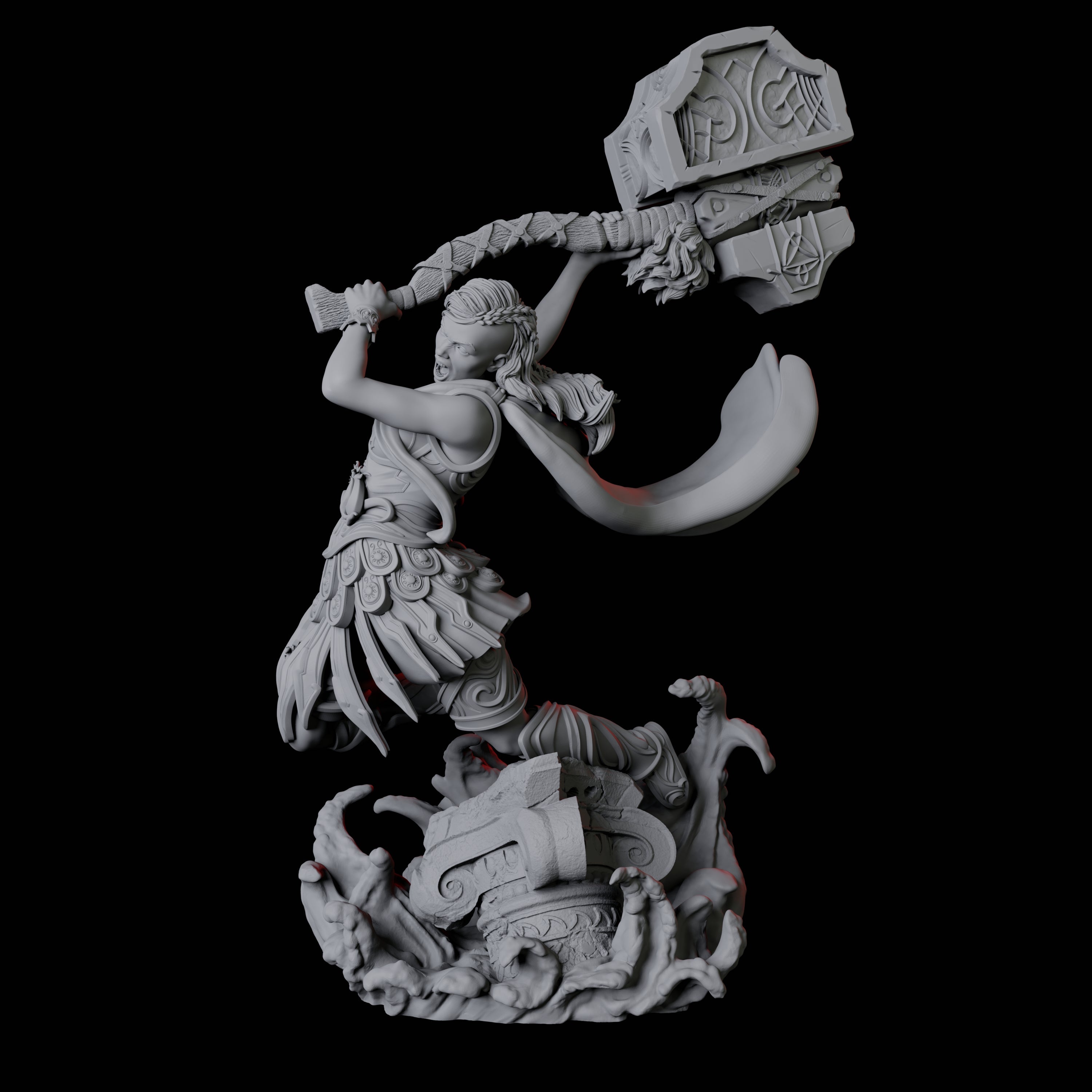 Battlemaiden Giantess B Miniature for Dungeons and Dragons, Pathfinder or other TTRPGs