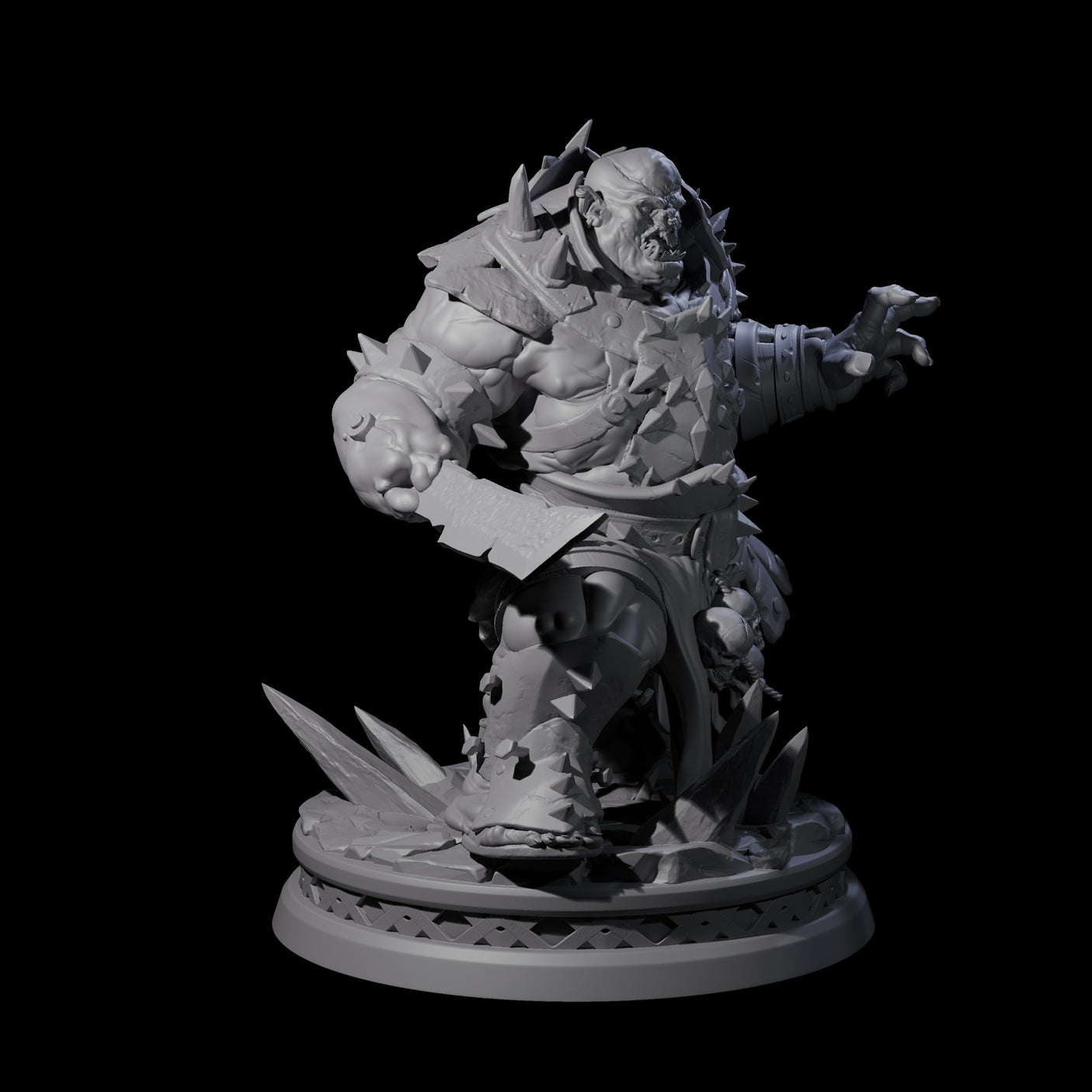 Battlescarred Ogre Captain Miniature for Dungeons and Dragons, Pathfinder or other TTRPGs