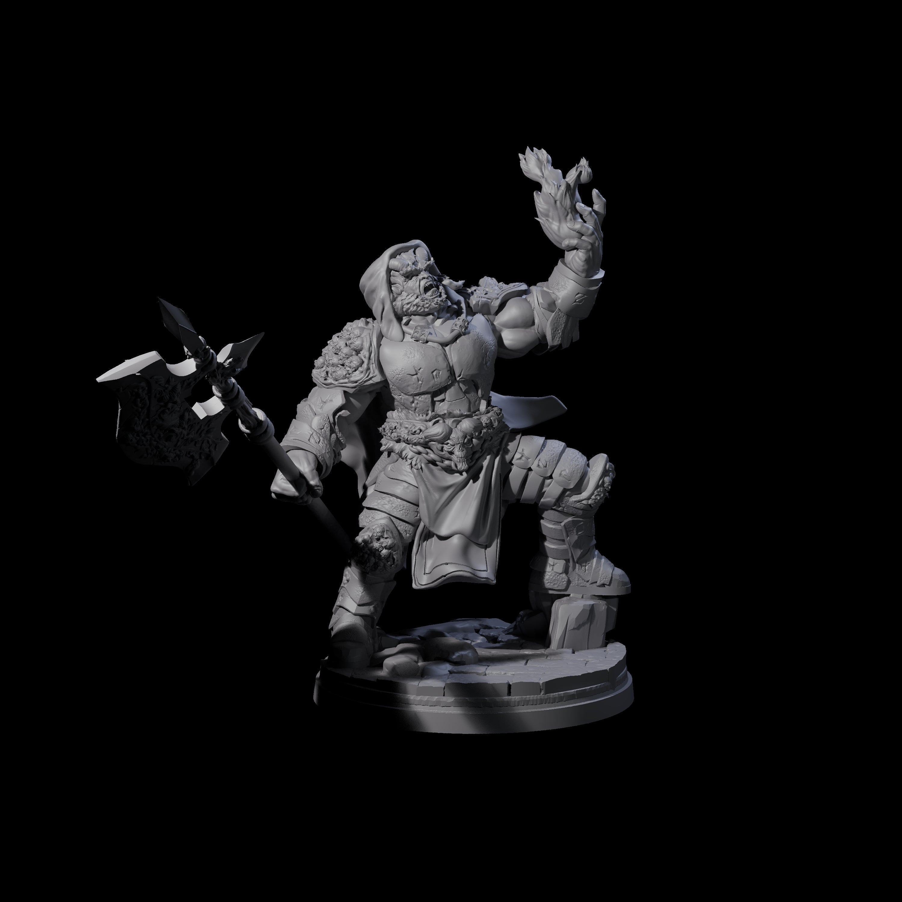 Bearded Tiefling Necromancer Miniature for Dungeons and Dragons, Pathfinder or other TTRPGs