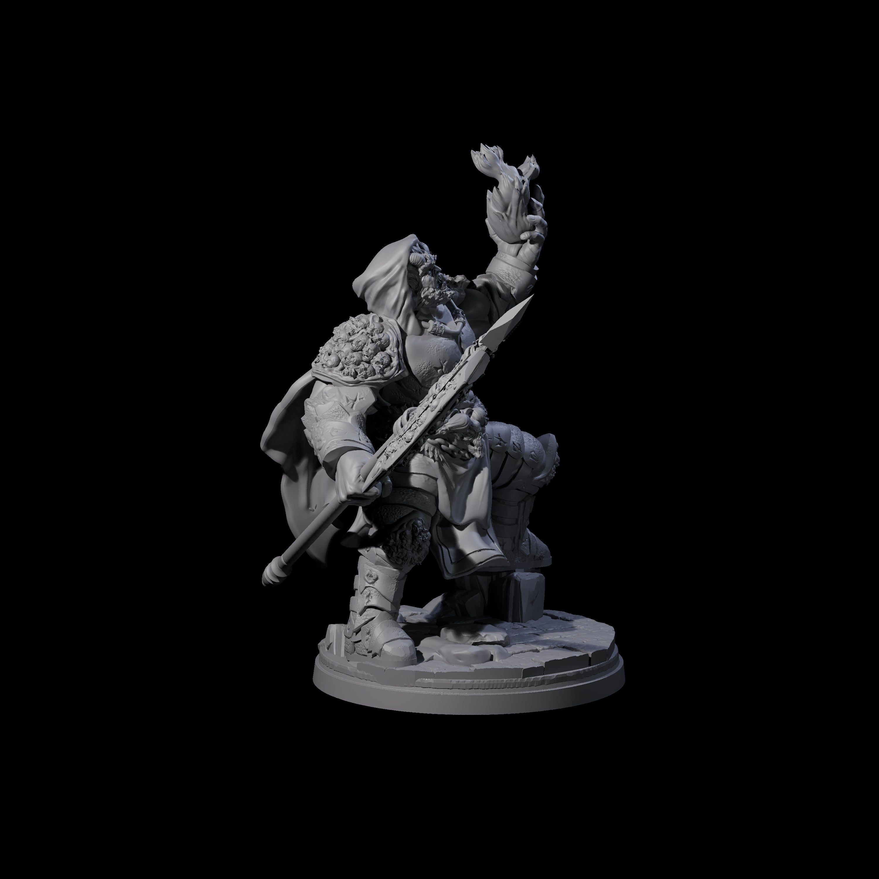Bearded Tiefling Necromancer Miniature for Dungeons and Dragons, Pathfinder or other TTRPGs