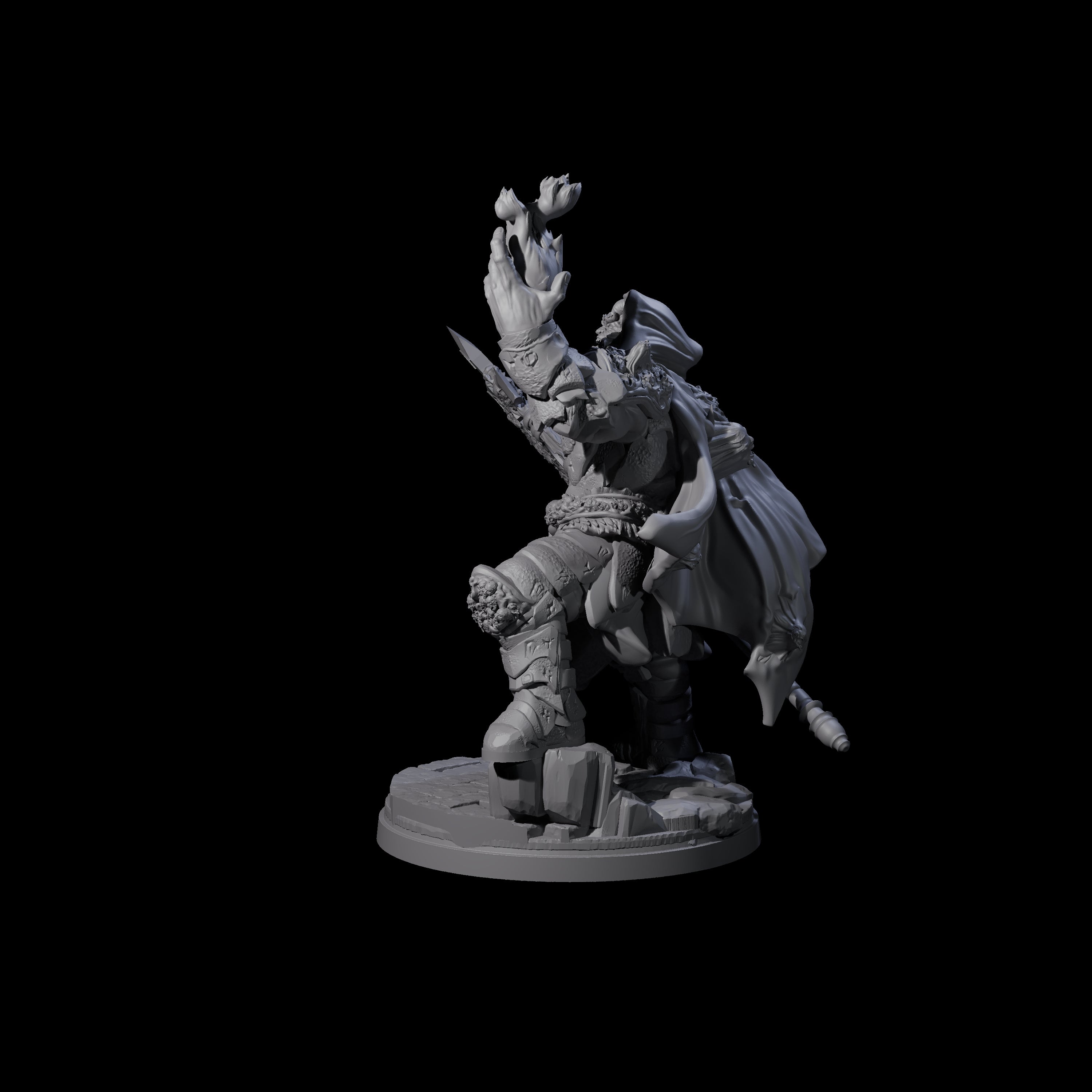 Bearded Tiefling Necromancer Miniature for Dungeons and Dragons, Pathfinder or other TTRPGs