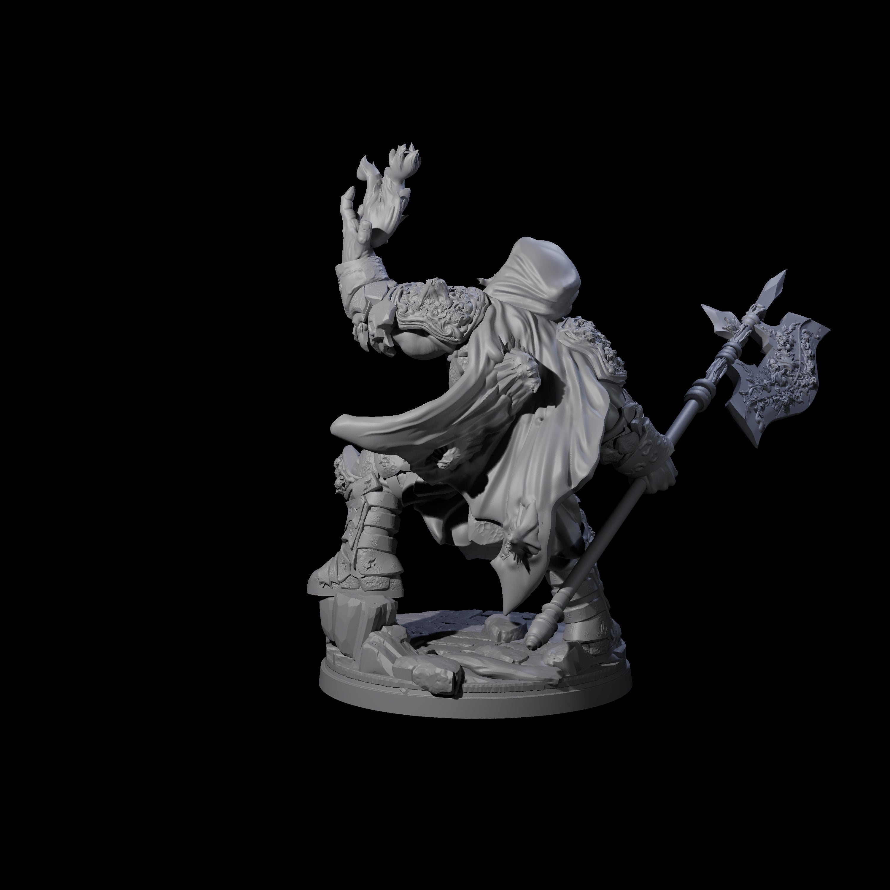 Bearded Tiefling Necromancer Miniature for Dungeons and Dragons, Pathfinder or other TTRPGs