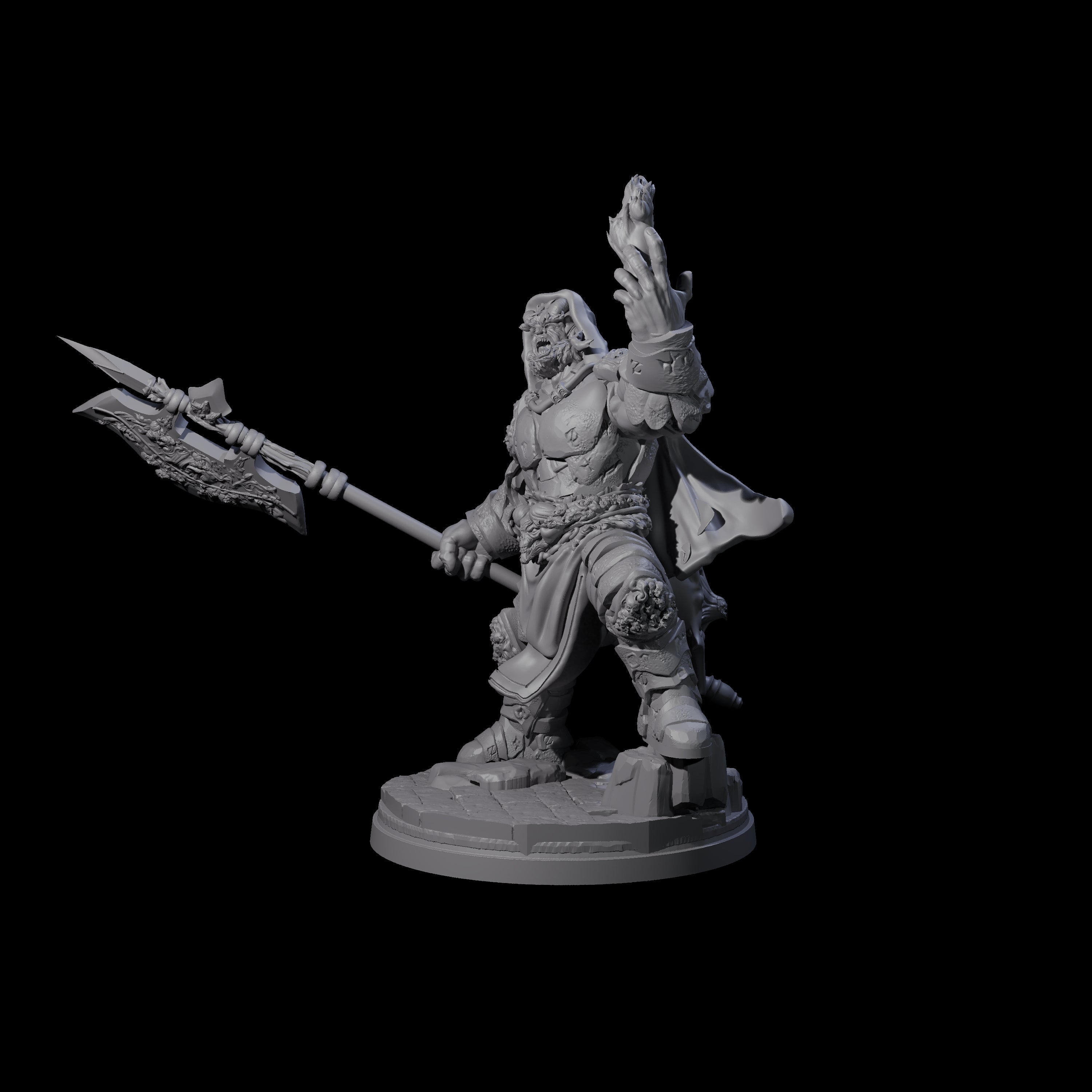Bearded Tiefling Necromancer Miniature for Dungeons and Dragons, Pathfinder or other TTRPGs