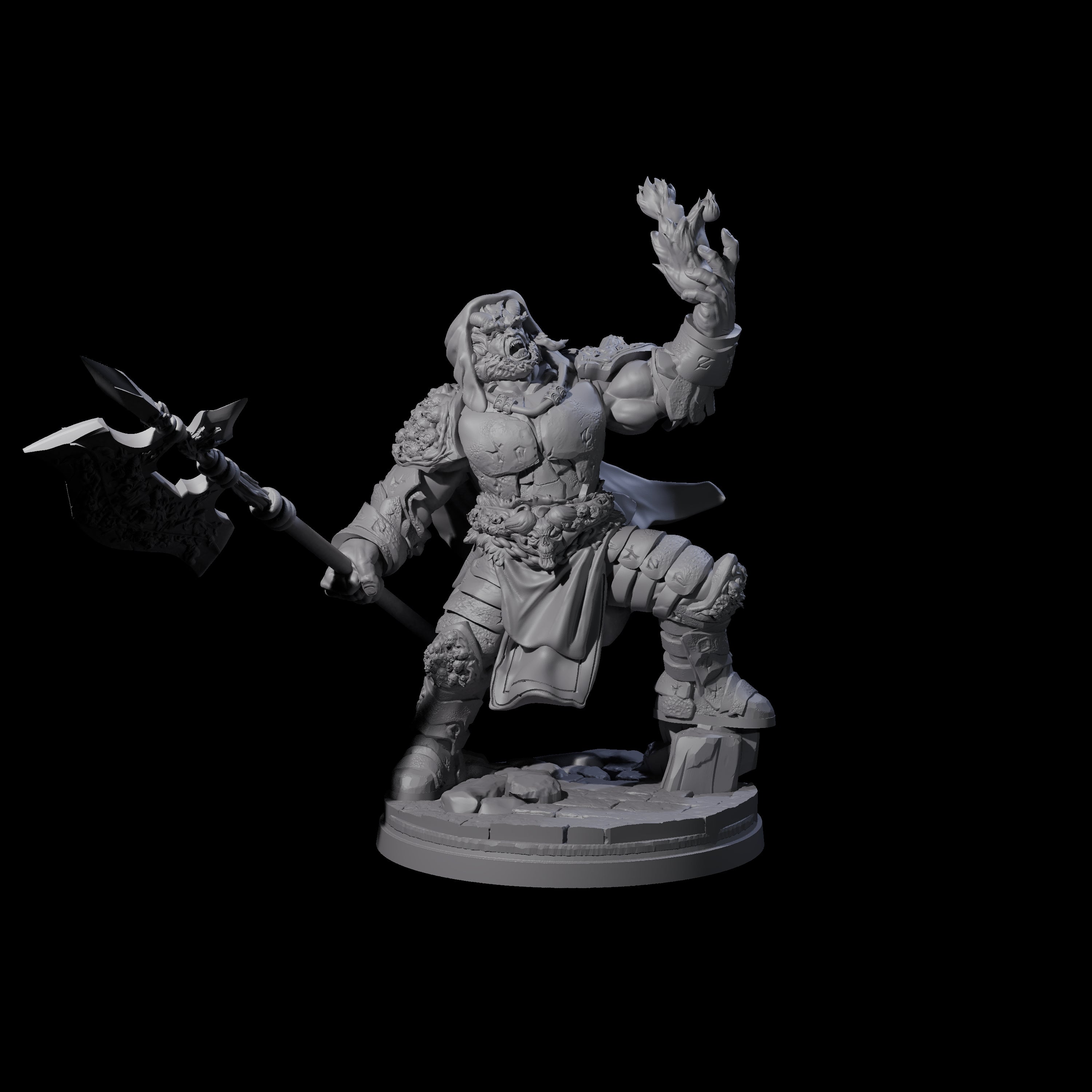 Bearded Tiefling Necromancer Miniature for Dungeons and Dragons, Pathfinder or other TTRPGs
