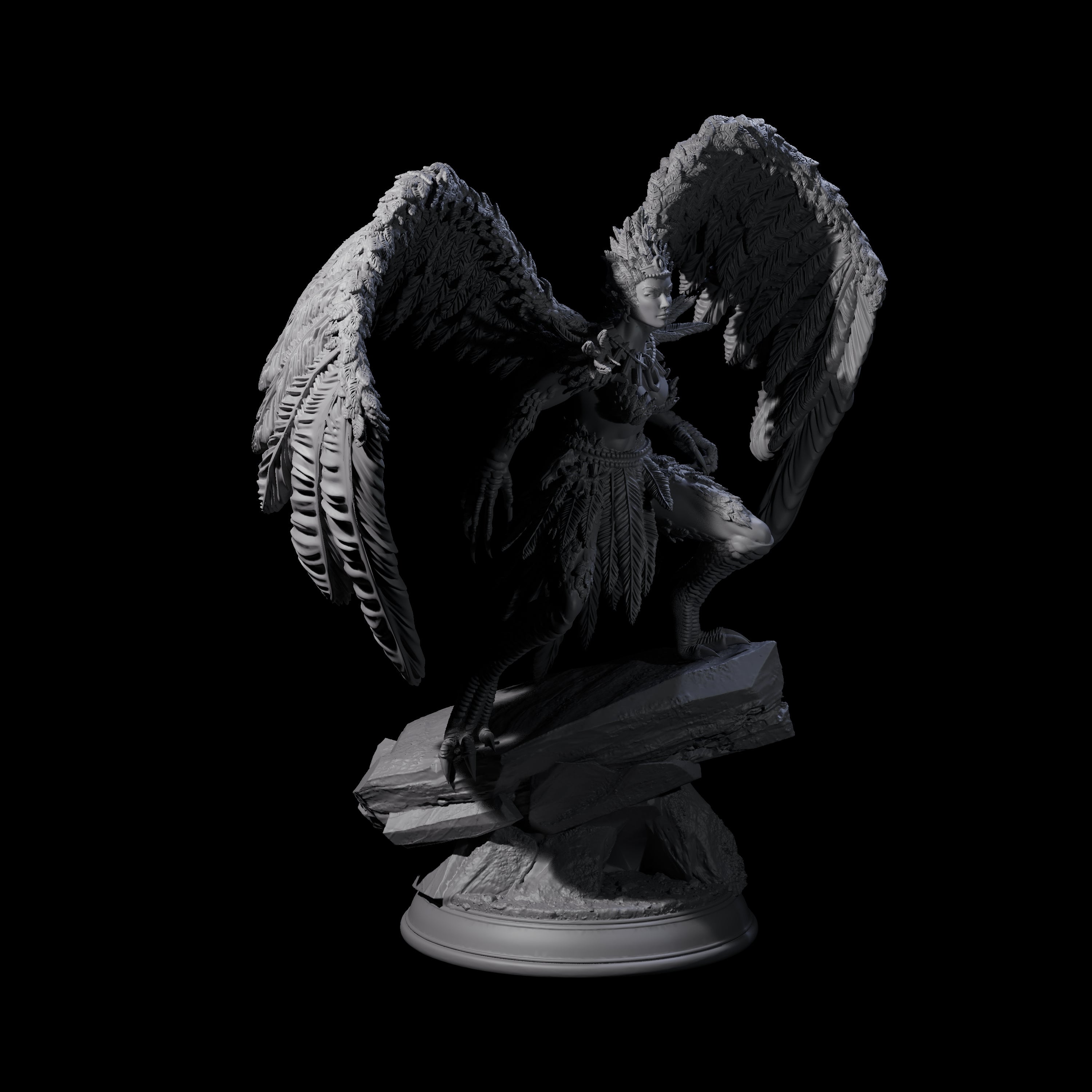 Beautiful Harpy Miniature for Dungeons and Dragons, Pathfinder or other TTRPGs