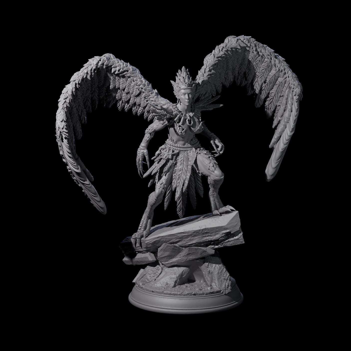 Beautiful Harpy Miniature for Dungeons and Dragons, Pathfinder or other TTRPGs