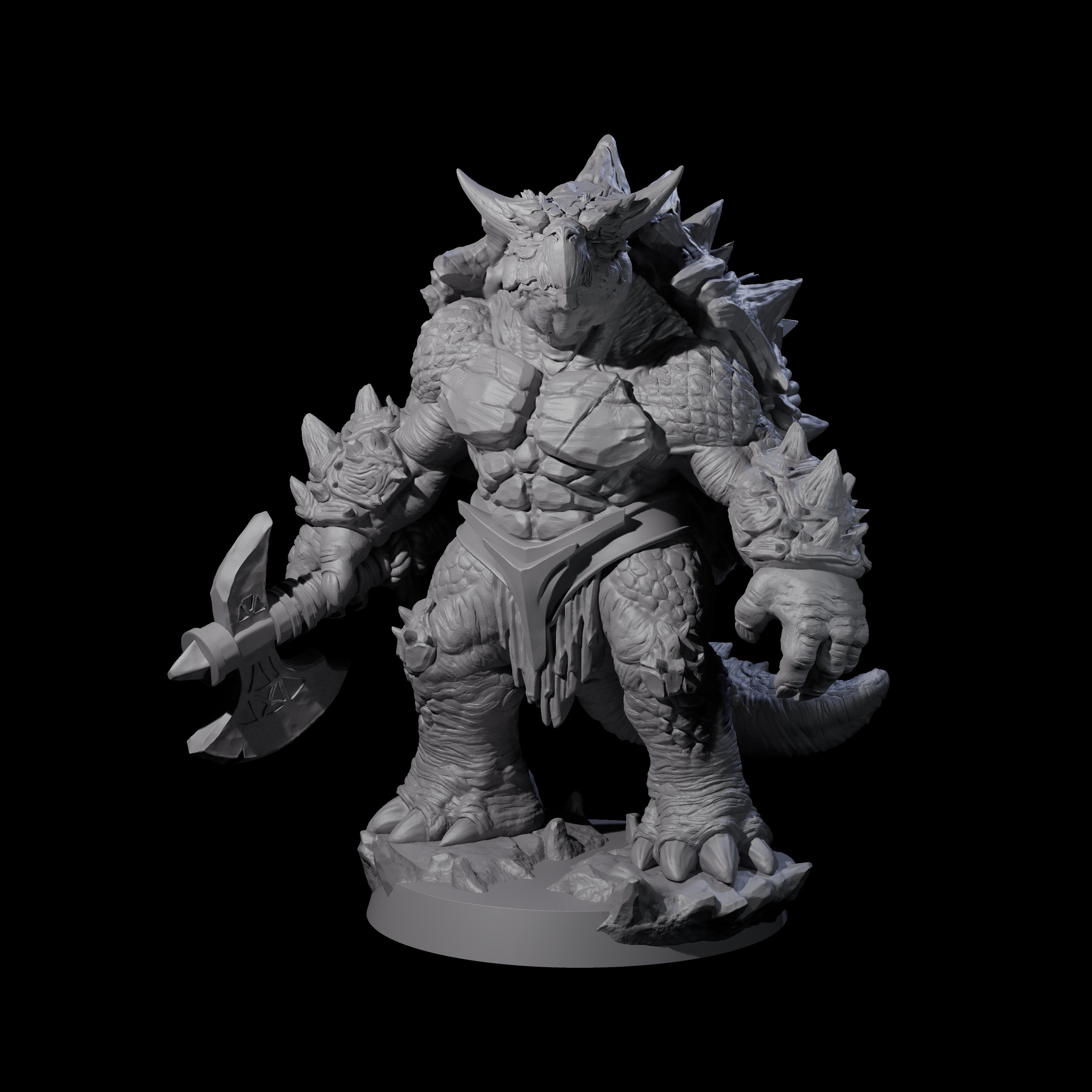 Beefy Tortle Warrior A Miniature for Dungeons and Dragons, Pathfinder or other TTRPGs