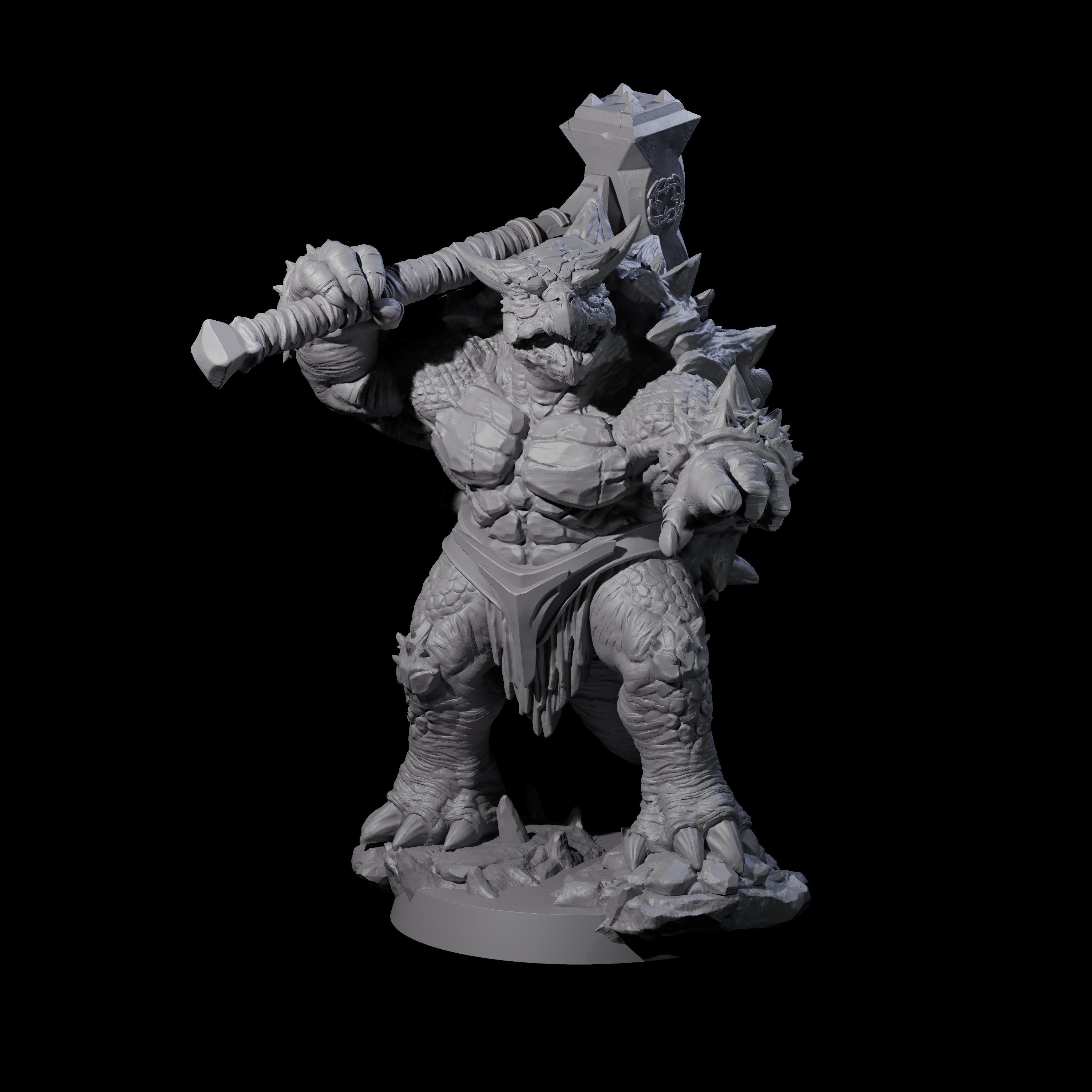 Beefy Tortle Warrior C Miniature for Dungeons and Dragons, Pathfinder or other TTRPGs
