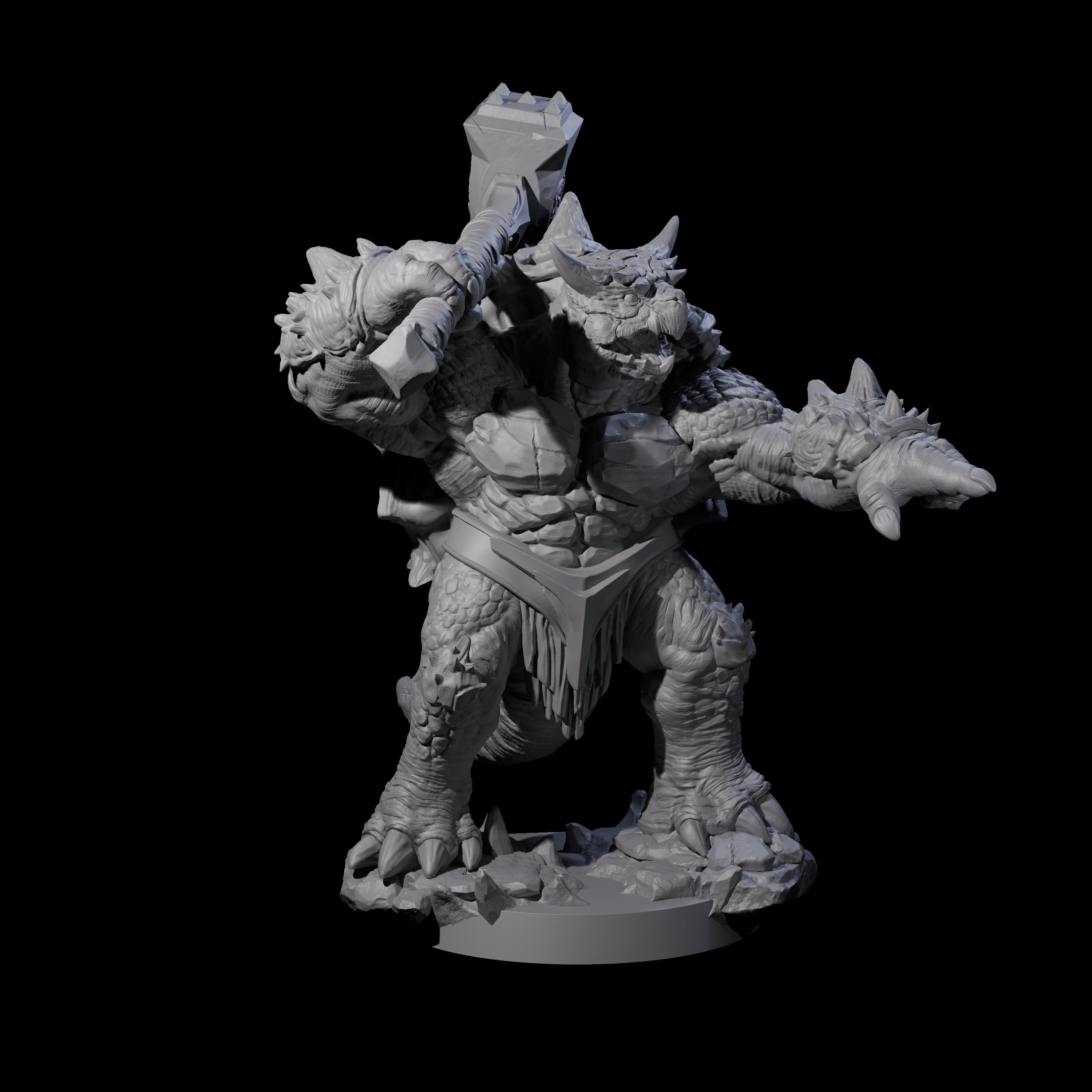 Beefy Tortle Warrior C Miniature for Dungeons and Dragons, Pathfinder or other TTRPGs
