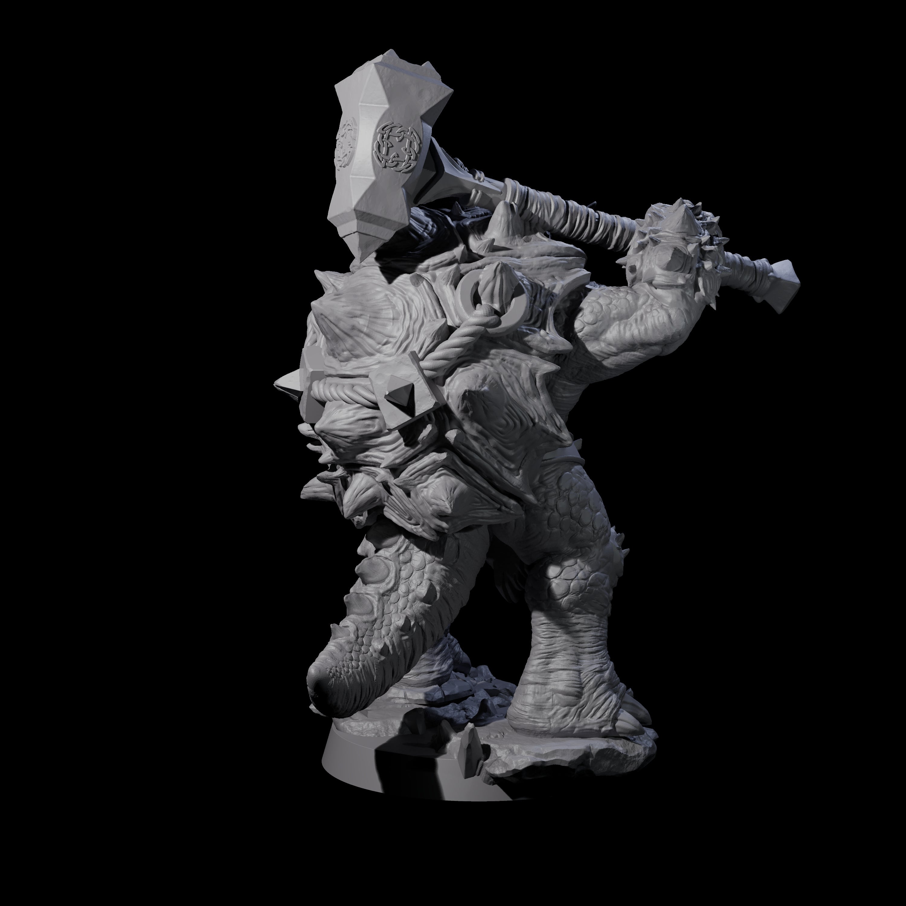 Beefy Tortle Warrior C Miniature for Dungeons and Dragons, Pathfinder or other TTRPGs