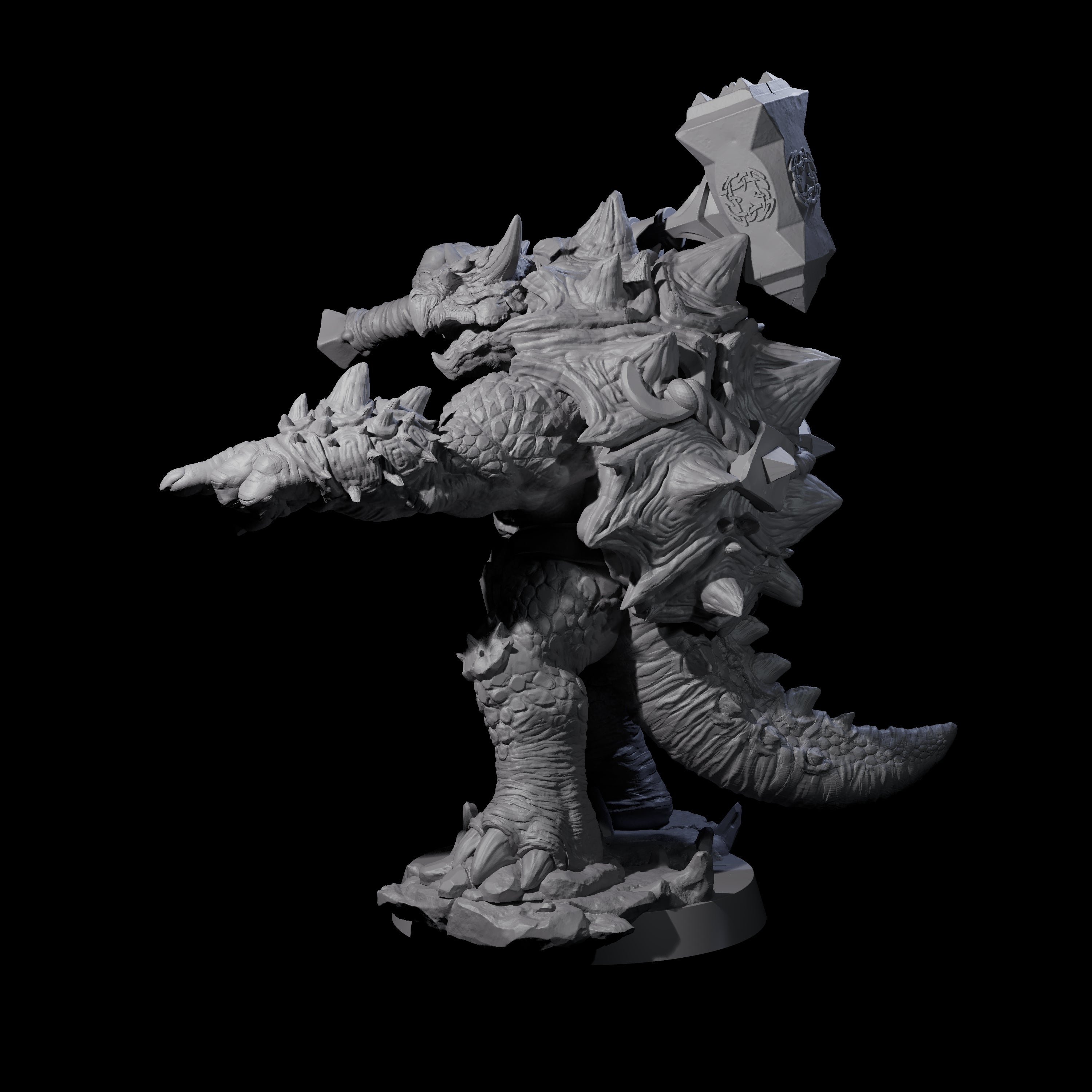 Beefy Tortle Warrior C Miniature for Dungeons and Dragons, Pathfinder or other TTRPGs
