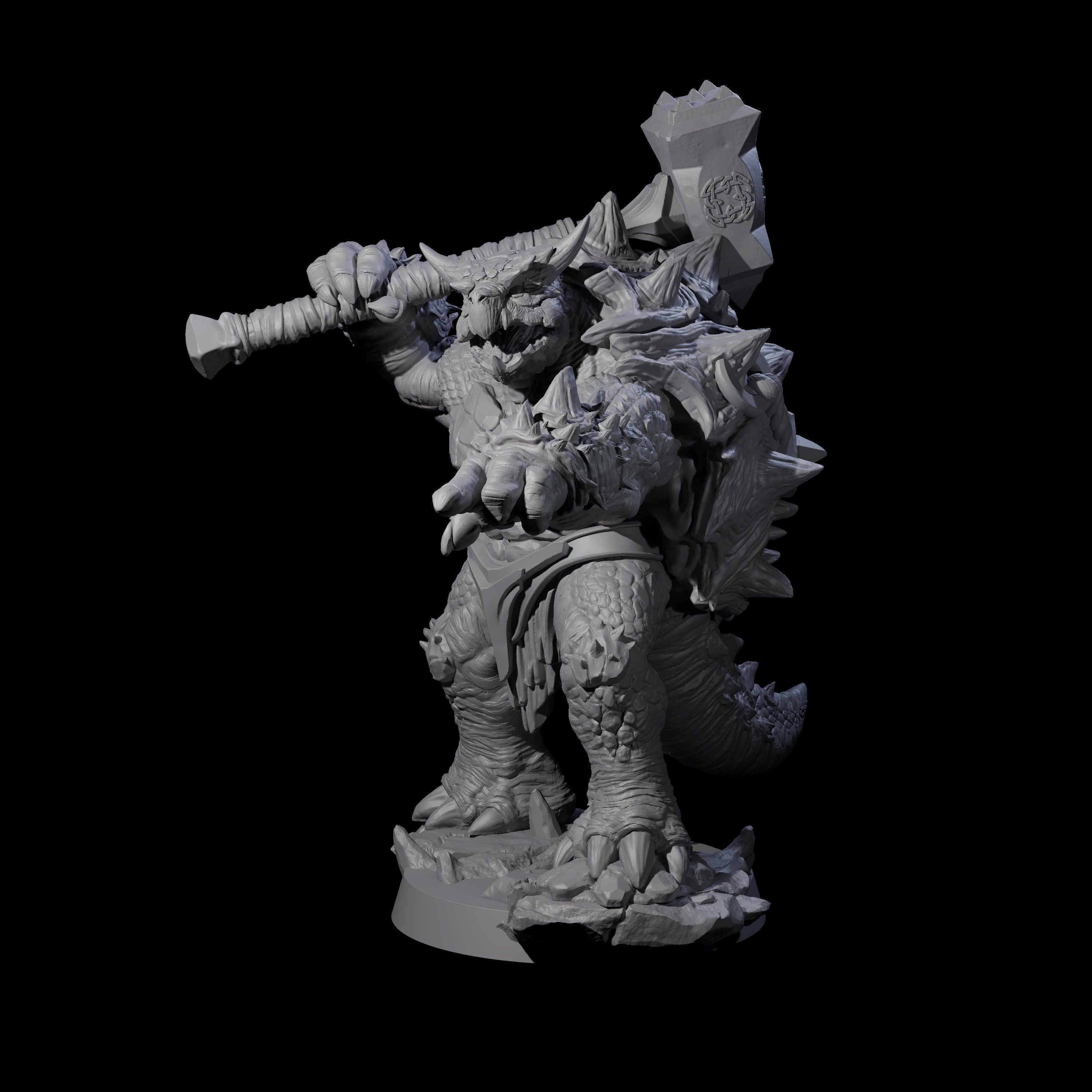 Beefy Tortle Warrior C Miniature for Dungeons and Dragons, Pathfinder or other TTRPGs