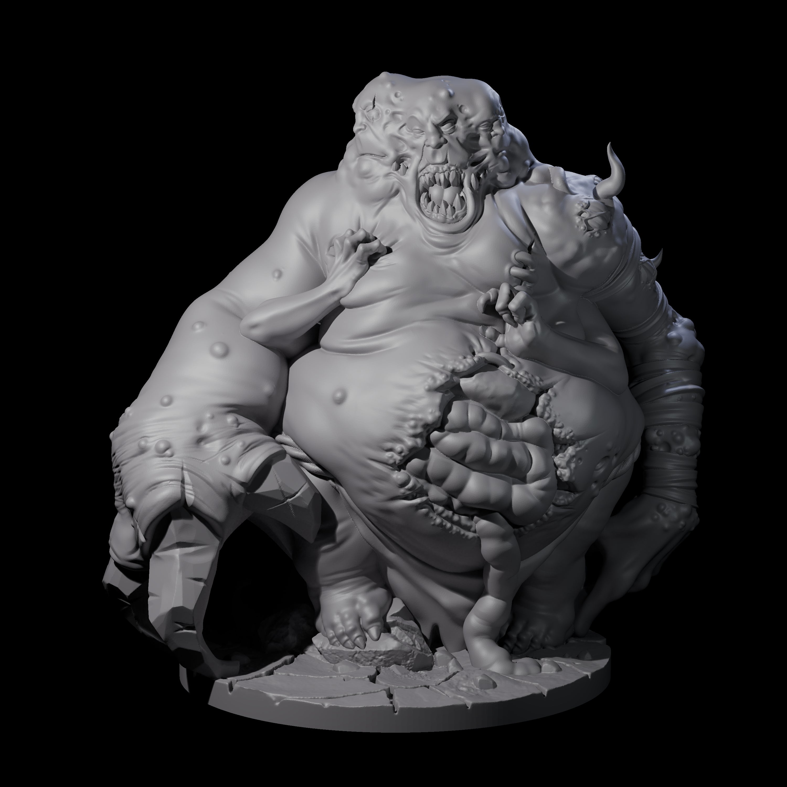 Belly Ripping Demon Lord Miniature for Dungeons and Dragons, Pathfinder or other TTRPGs