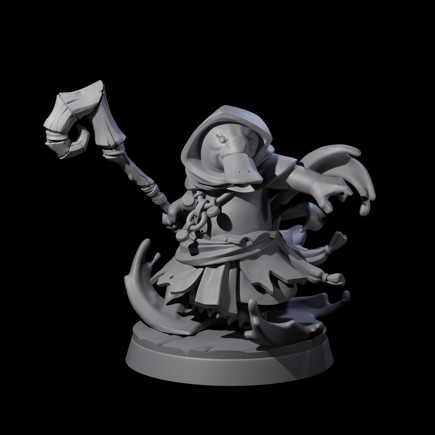 Benedictive Platypus Healer Miniature for Dungeons and Dragons, Pathfinder or other TTRPGs