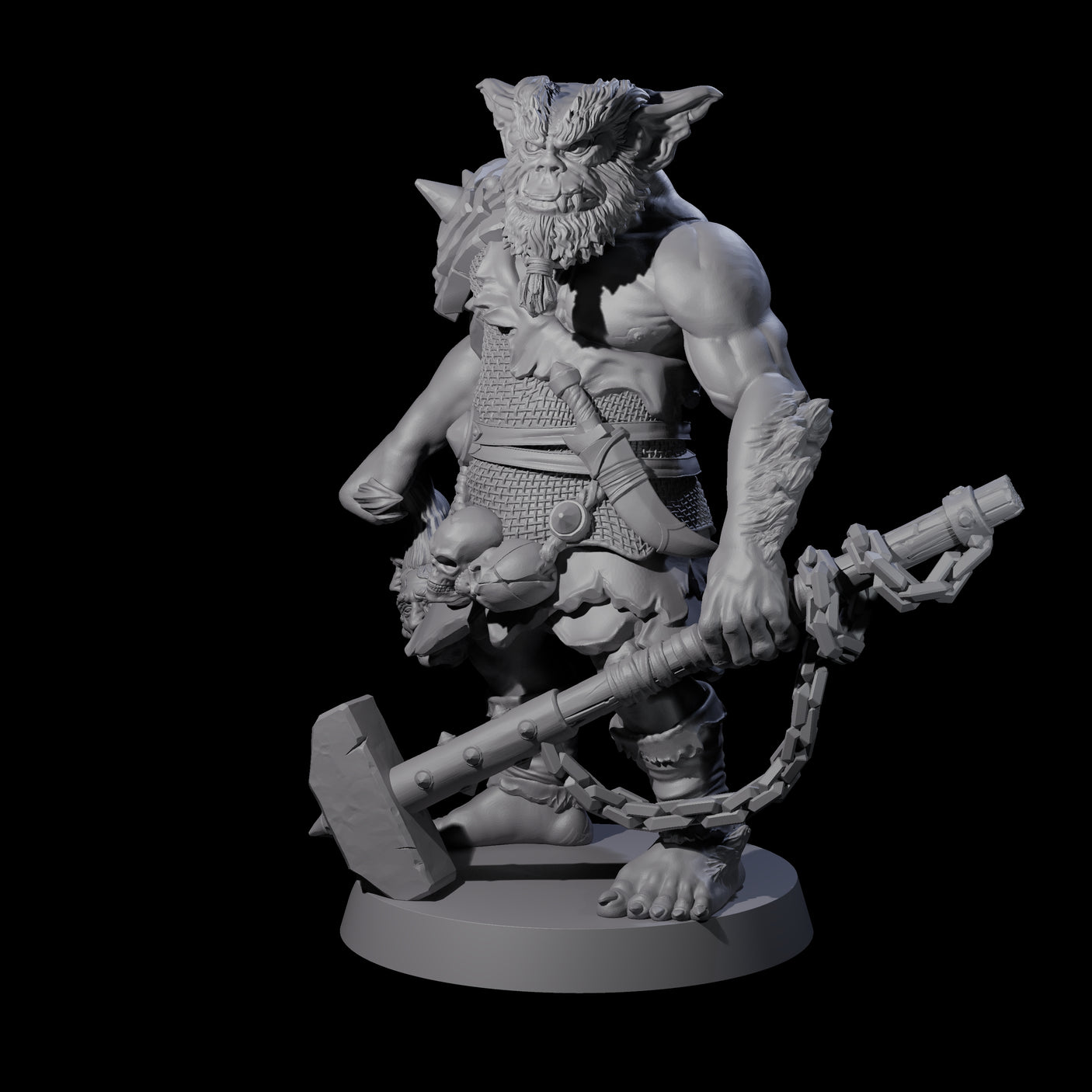 Big Chonky Bugbear A Miniature for Dungeons and Dragons, Pathfinder or other TTRPGs