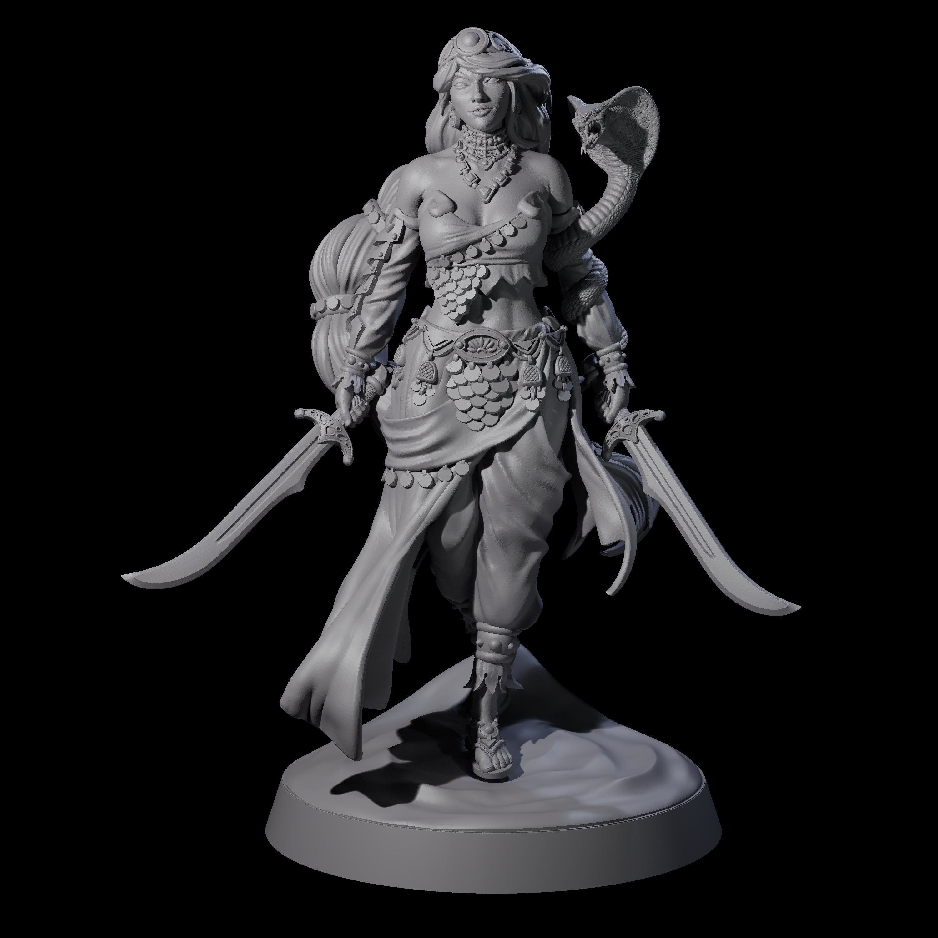 Big Hair Princess Miniature for Dungeons and Dragons, Pathfinder or other TTRPGs