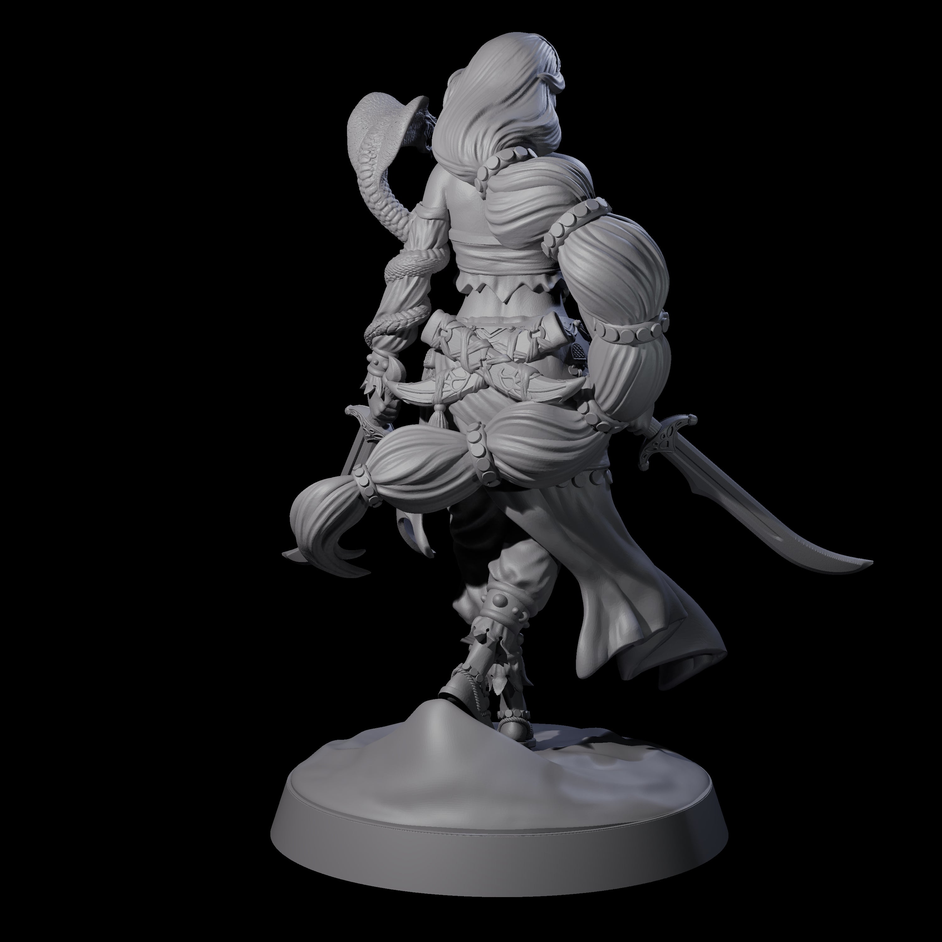 Big Hair Princess Miniature for Dungeons and Dragons, Pathfinder or other TTRPGs