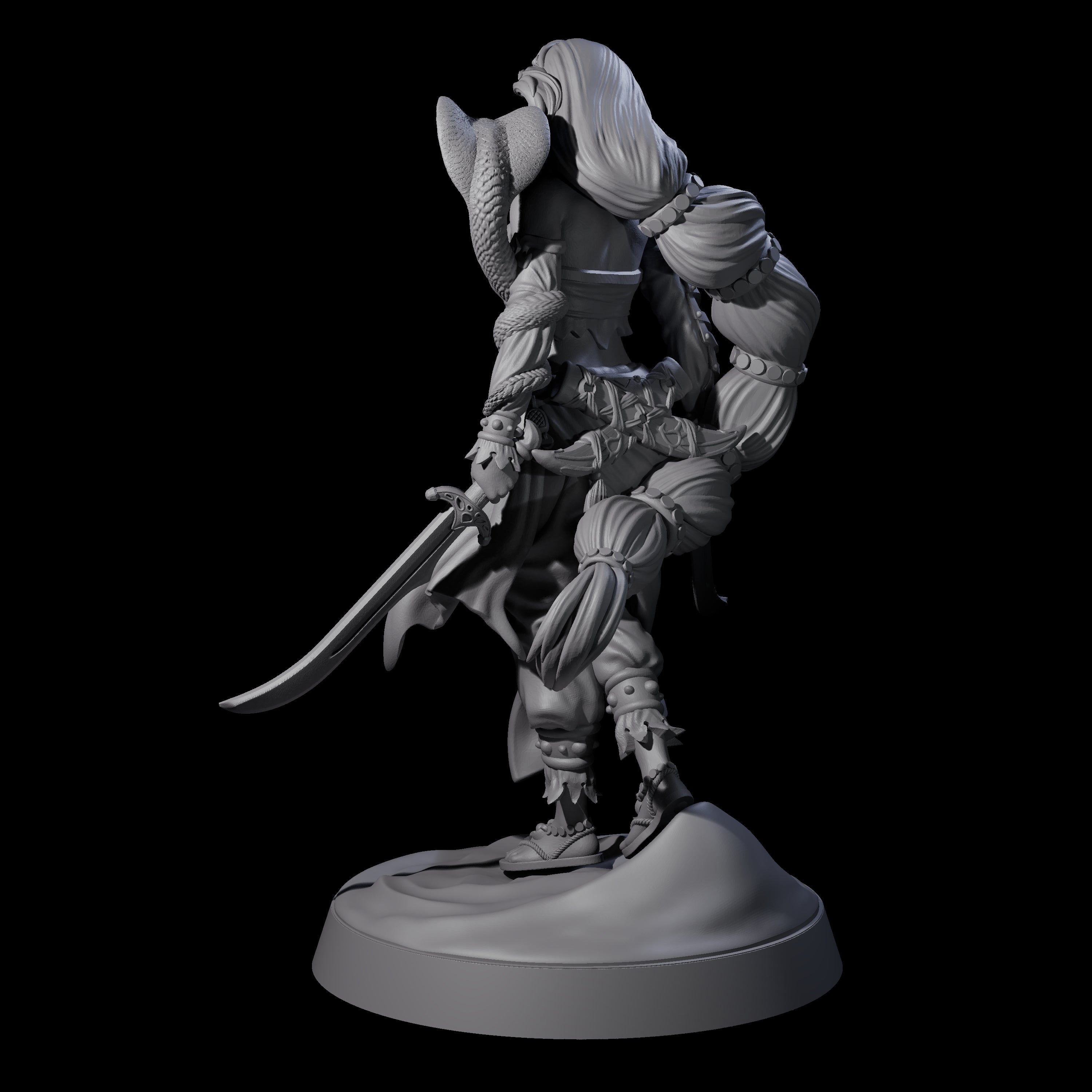 Big Hair Princess Miniature for Dungeons and Dragons, Pathfinder or other TTRPGs