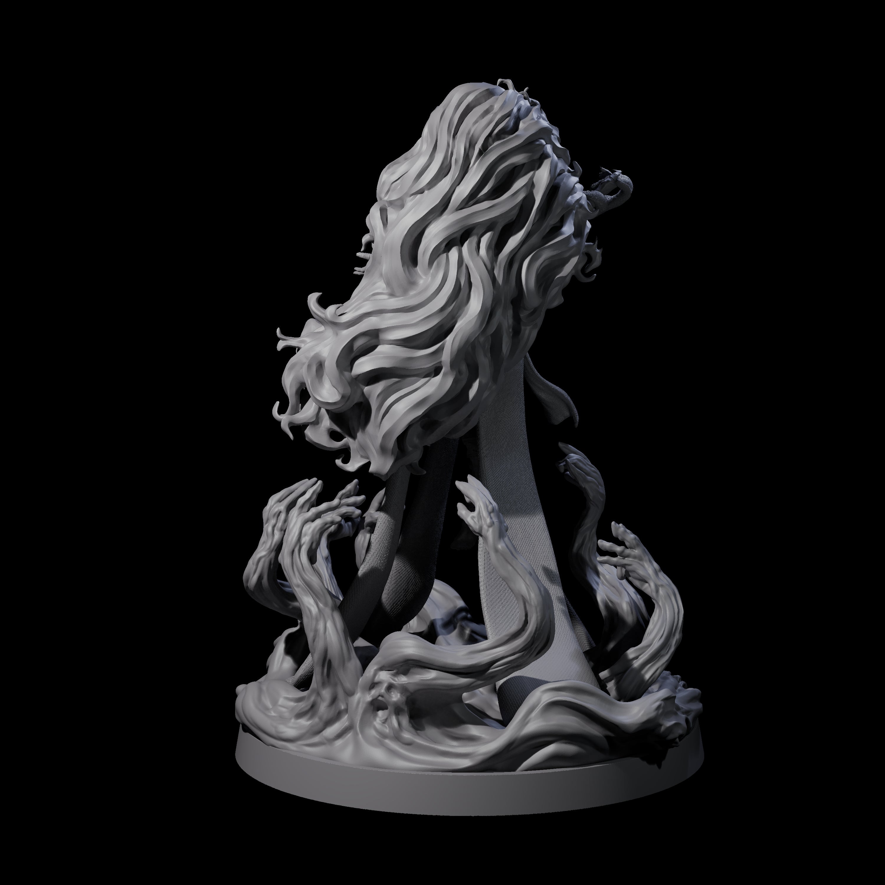 Big Hair Witch Queen Miniature for Dungeons and Dragons, Pathfinder or other TTRPGs