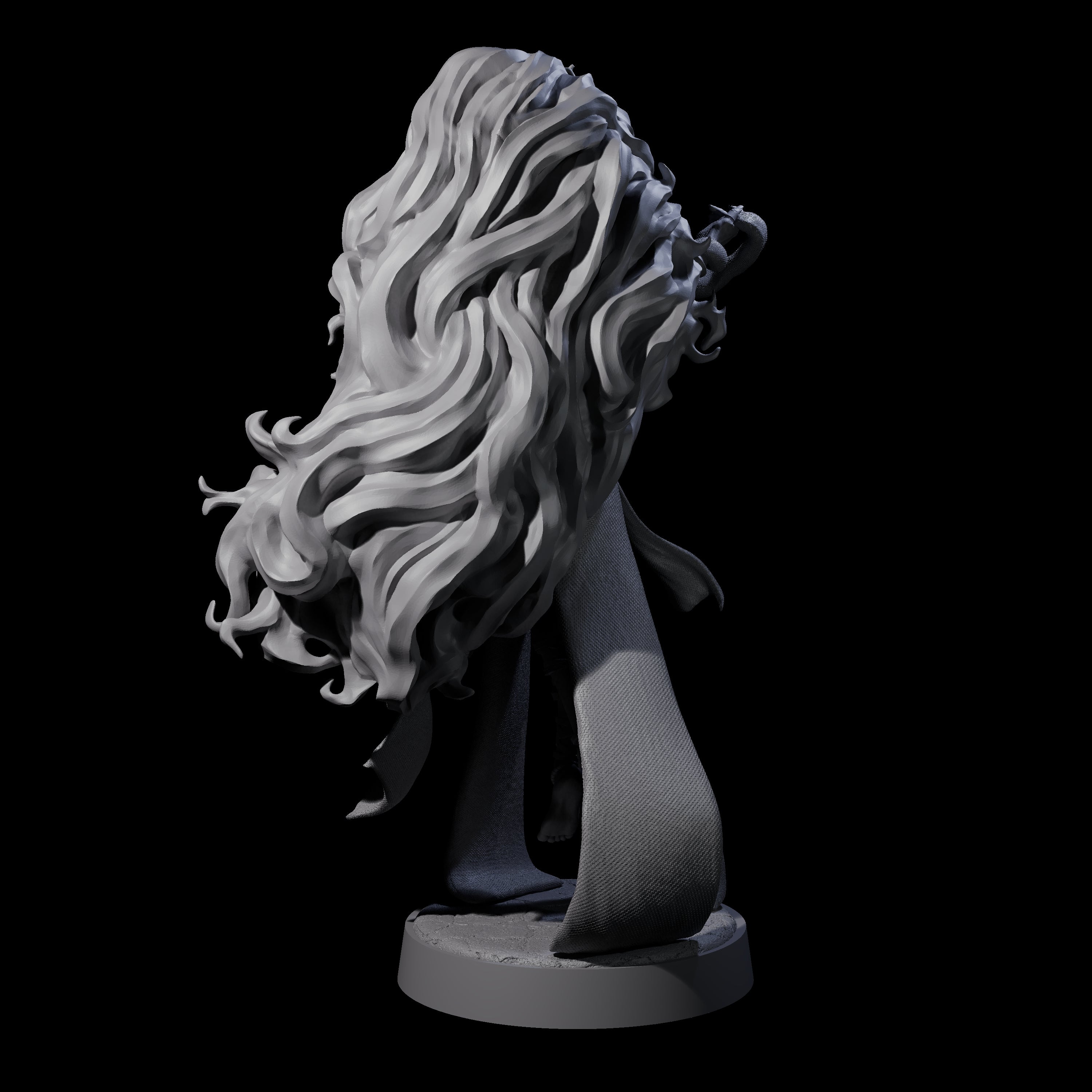 Big Hair Witch Queen Miniature for Dungeons and Dragons, Pathfinder or other TTRPGs