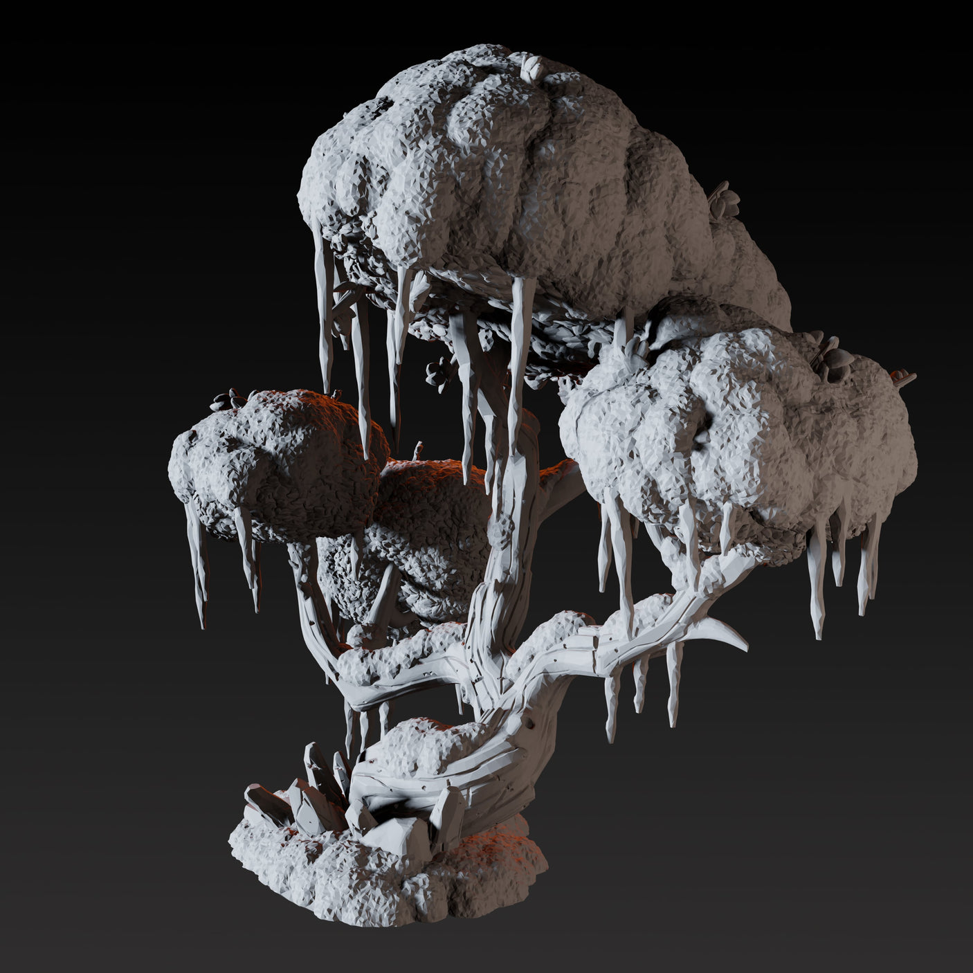 Big Snowy Tree Miniature for Dungeons and Dragons, Pathfinder or other TTRPGs