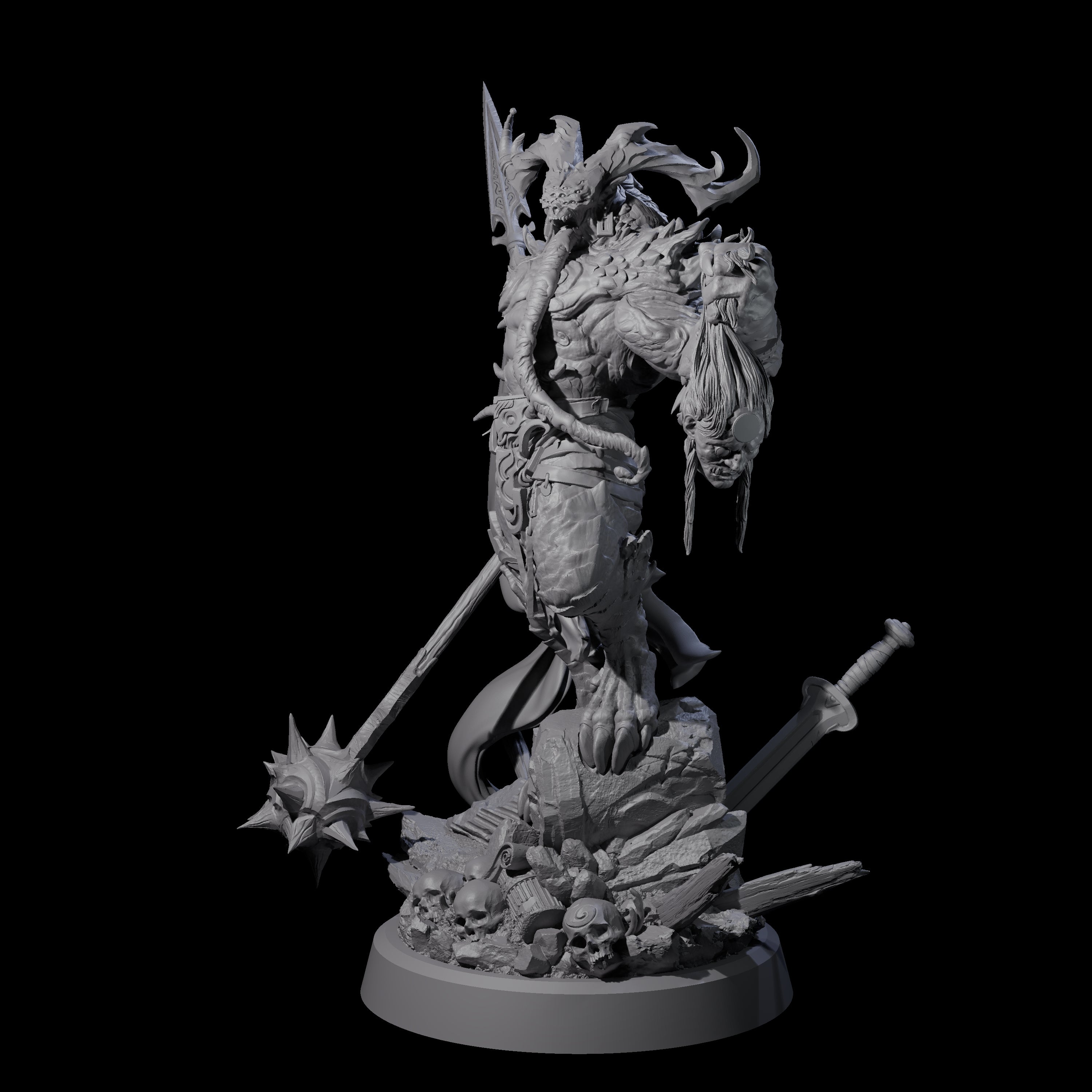 Big Tongued Slayer Demon Miniature for Dungeons and Dragons, Pathfinder or other TTRPGs