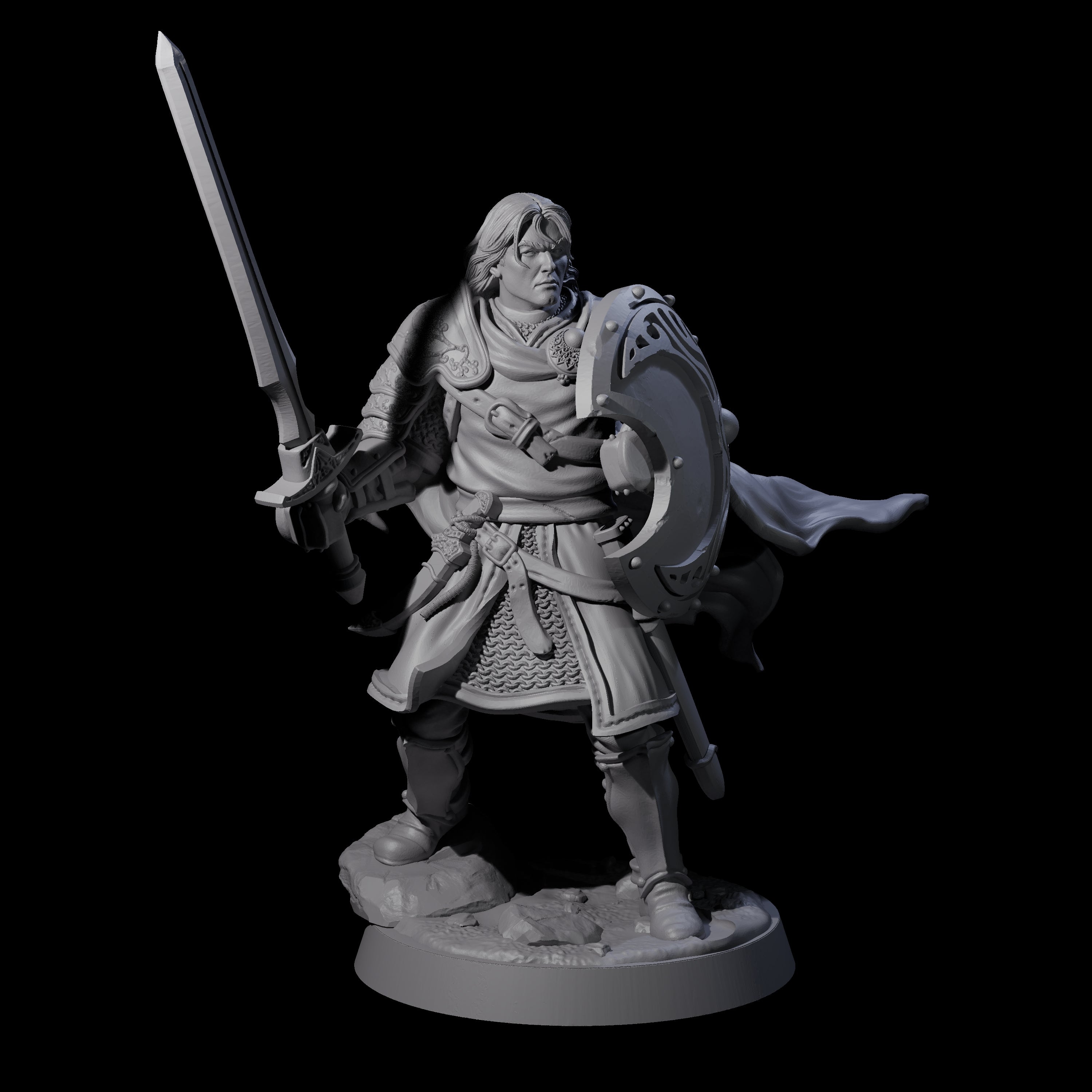 Black Moon Knight Miniature for Dungeons and Dragons, Pathfinder or other TTRPGs
