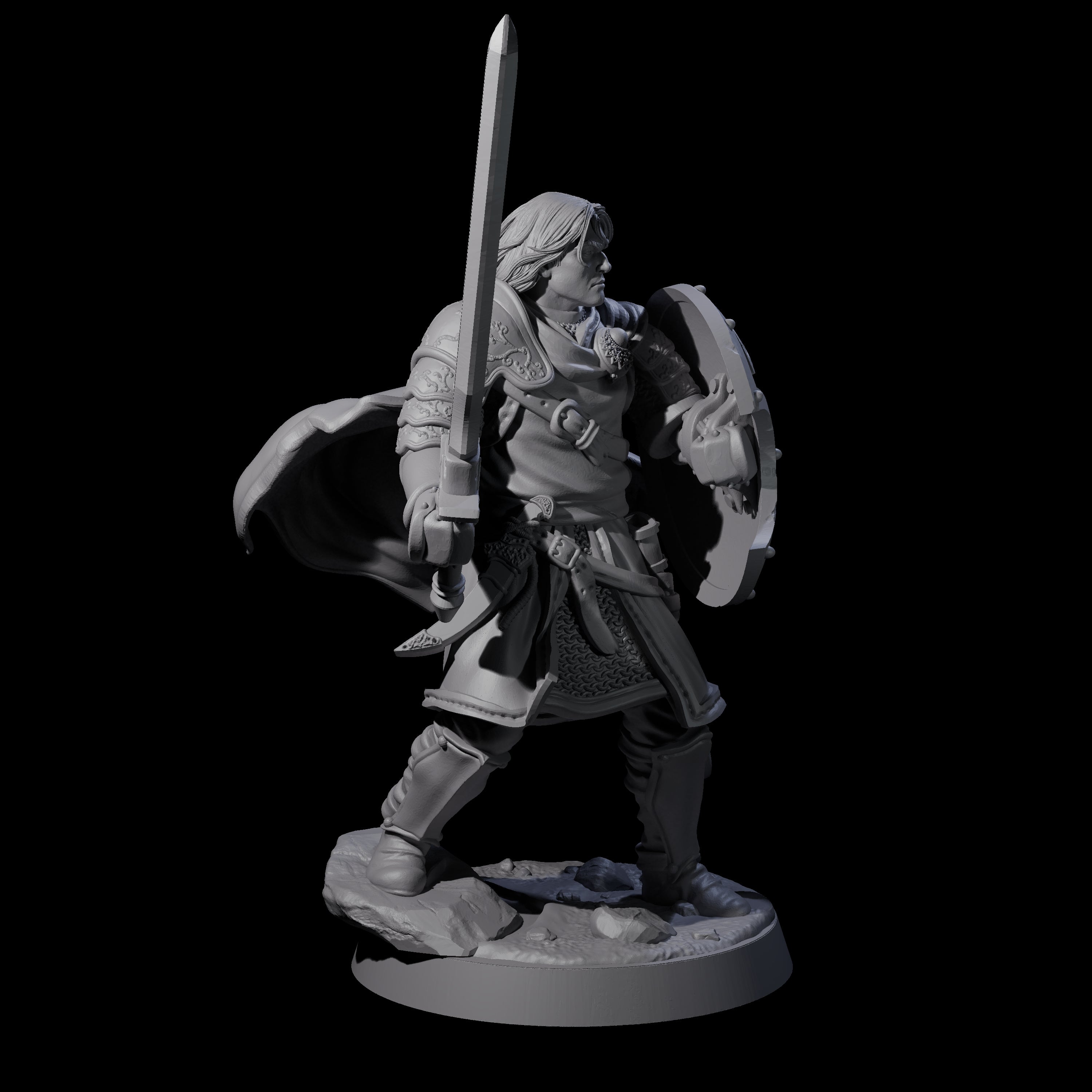 Black Moon Knight Miniature for Dungeons and Dragons, Pathfinder or other TTRPGs