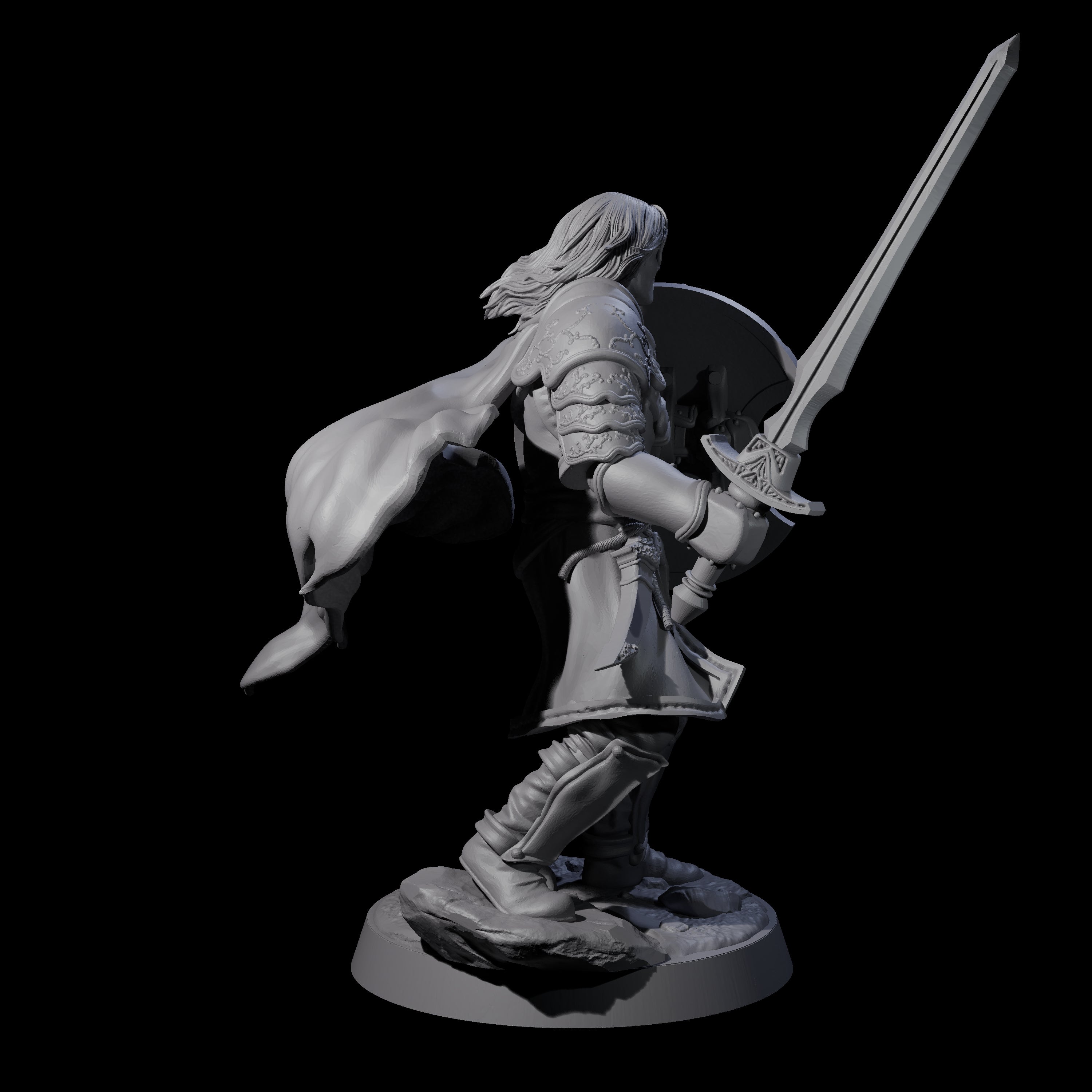 Black Moon Knight Miniature for Dungeons and Dragons, Pathfinder or other TTRPGs