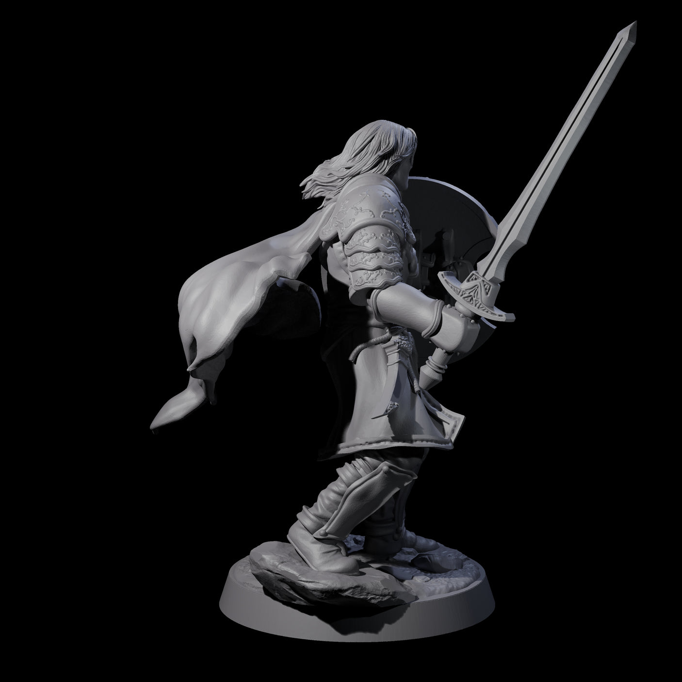 Black Moon Knight Miniature for Dungeons and Dragons, Pathfinder or other TTRPGs