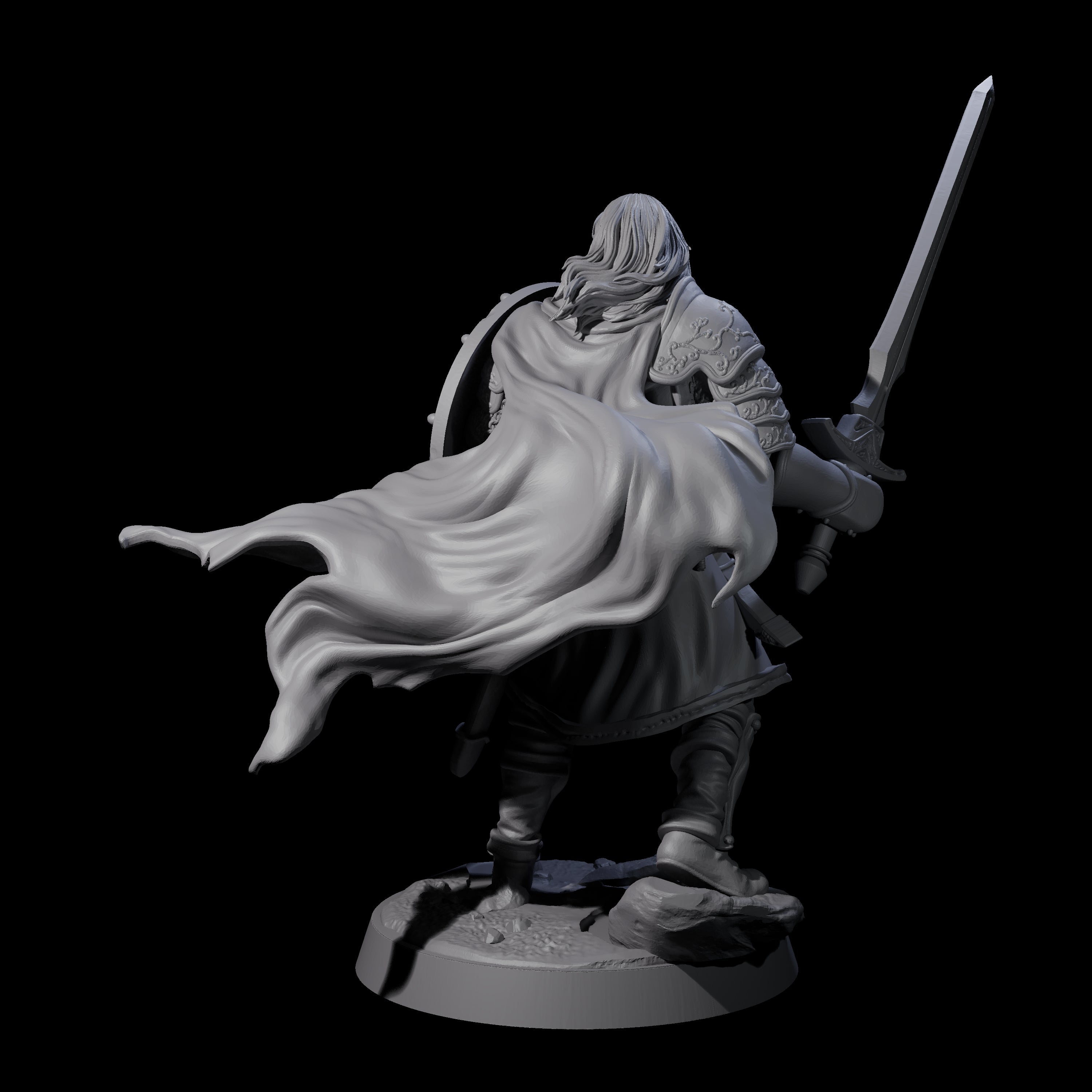 Black Moon Knight Miniature for Dungeons and Dragons, Pathfinder or other TTRPGs