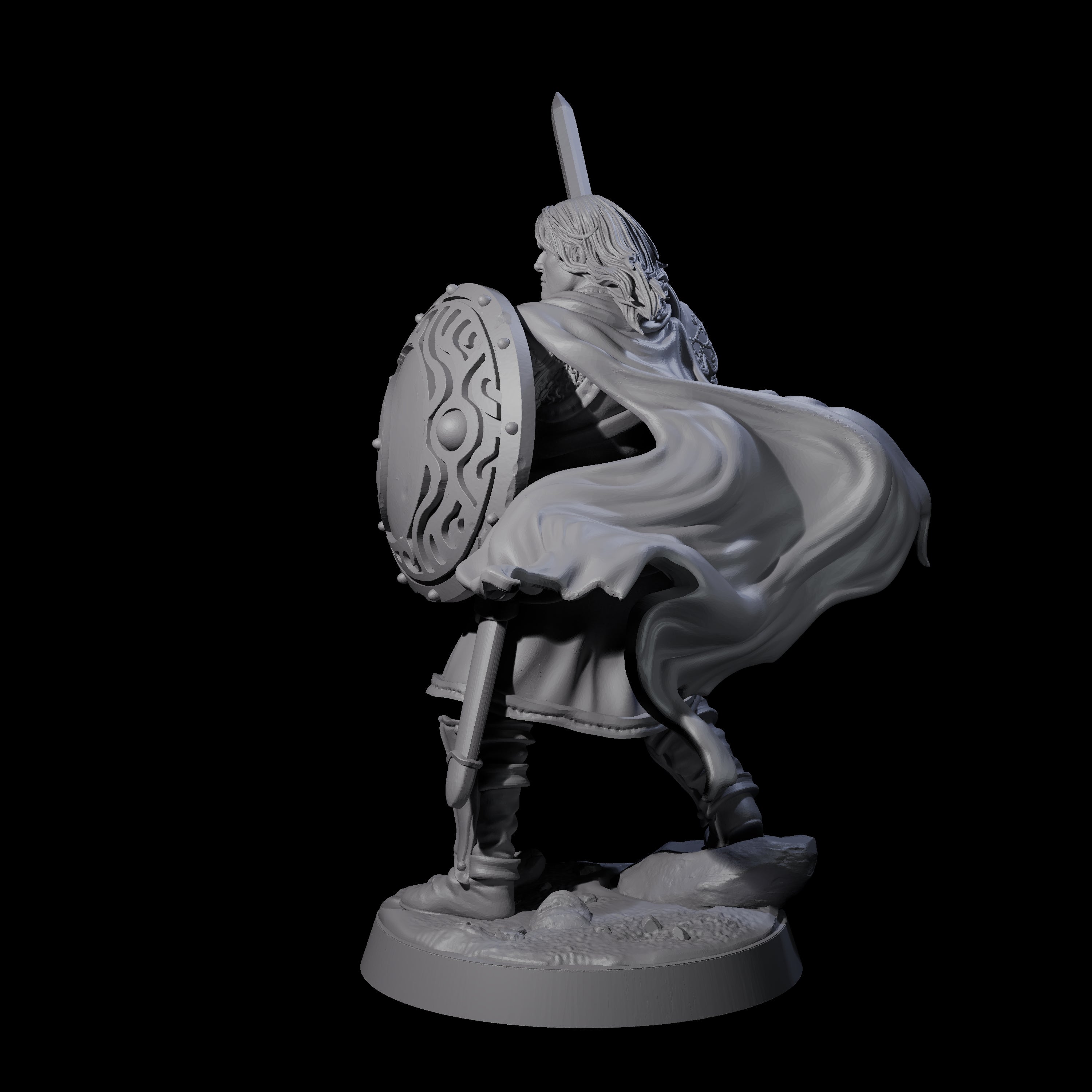 Black Moon Knight Miniature for Dungeons and Dragons, Pathfinder or other TTRPGs