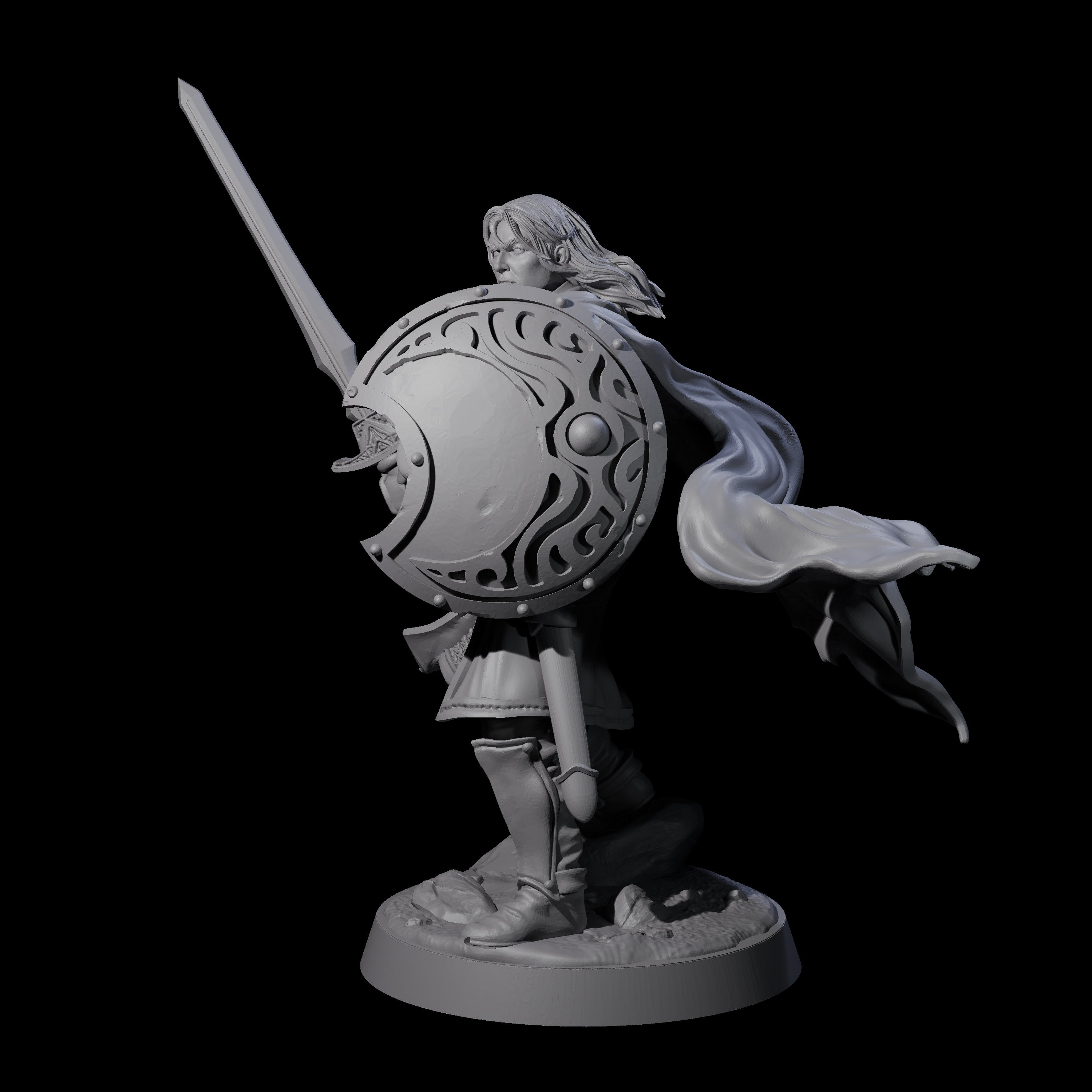 Black Moon Knight Miniature for Dungeons and Dragons, Pathfinder or other TTRPGs