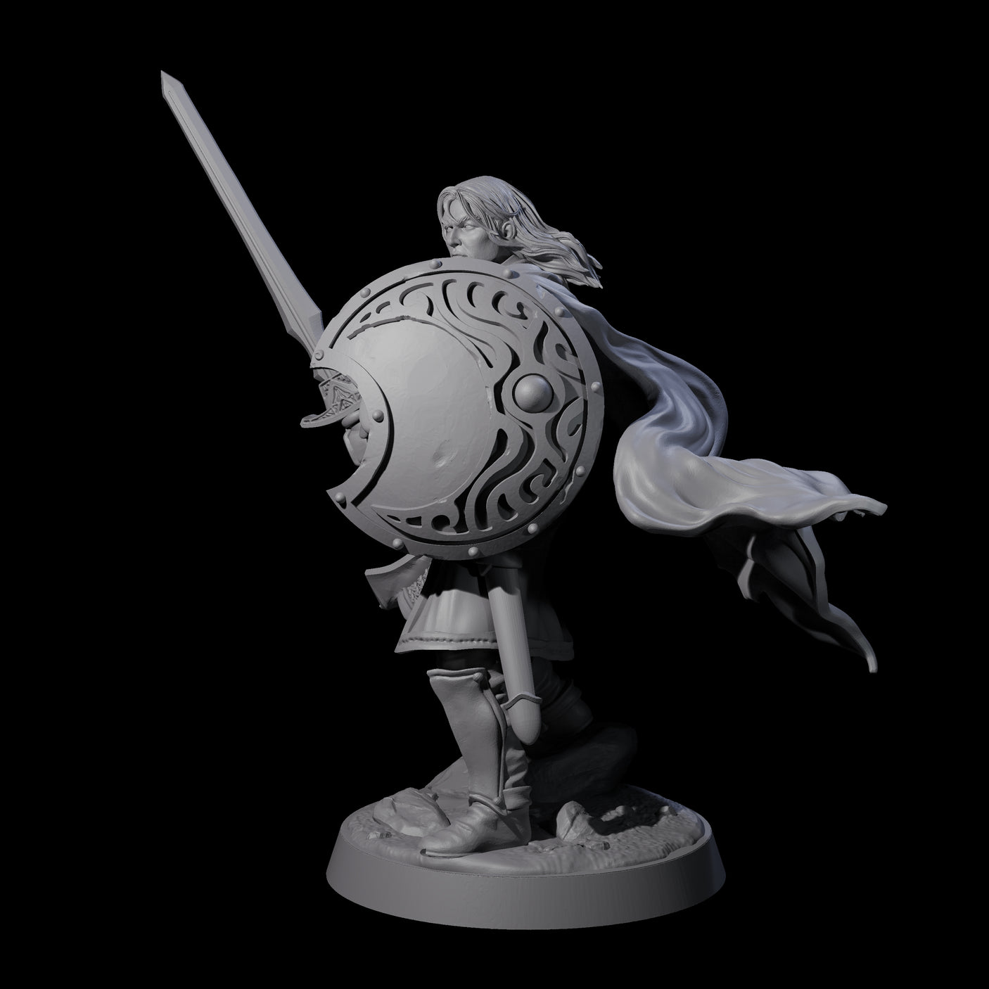 Black Moon Knight Miniature for Dungeons and Dragons, Pathfinder or other TTRPGs
